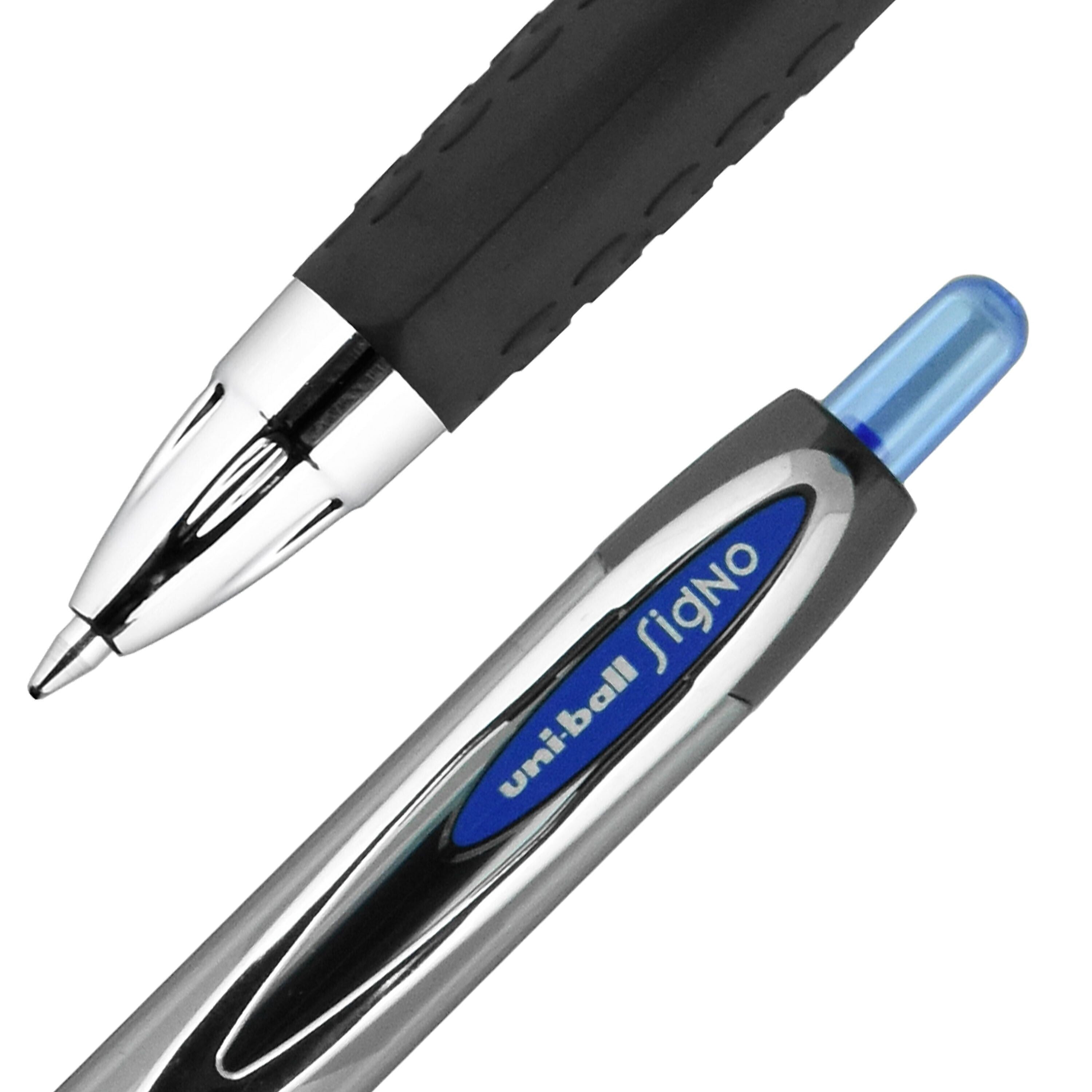 uniball 207 Retractable Gel Pens, Medium Point, 0.7mm, Blue Ink, 12/Pack