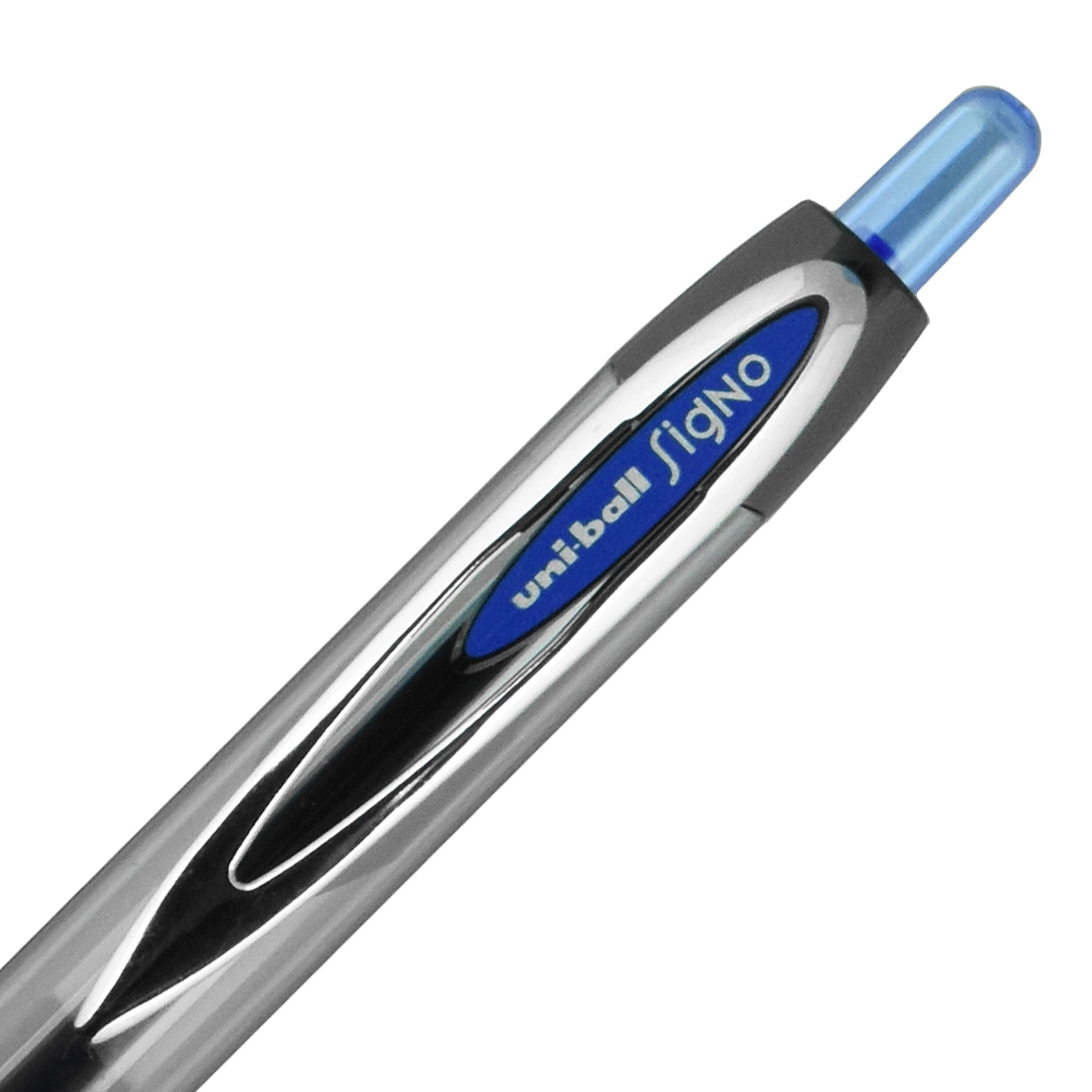 uniball 207 Retractable Gel Pens, Medium Point, 0.7mm, Blue Ink, 12/Pack