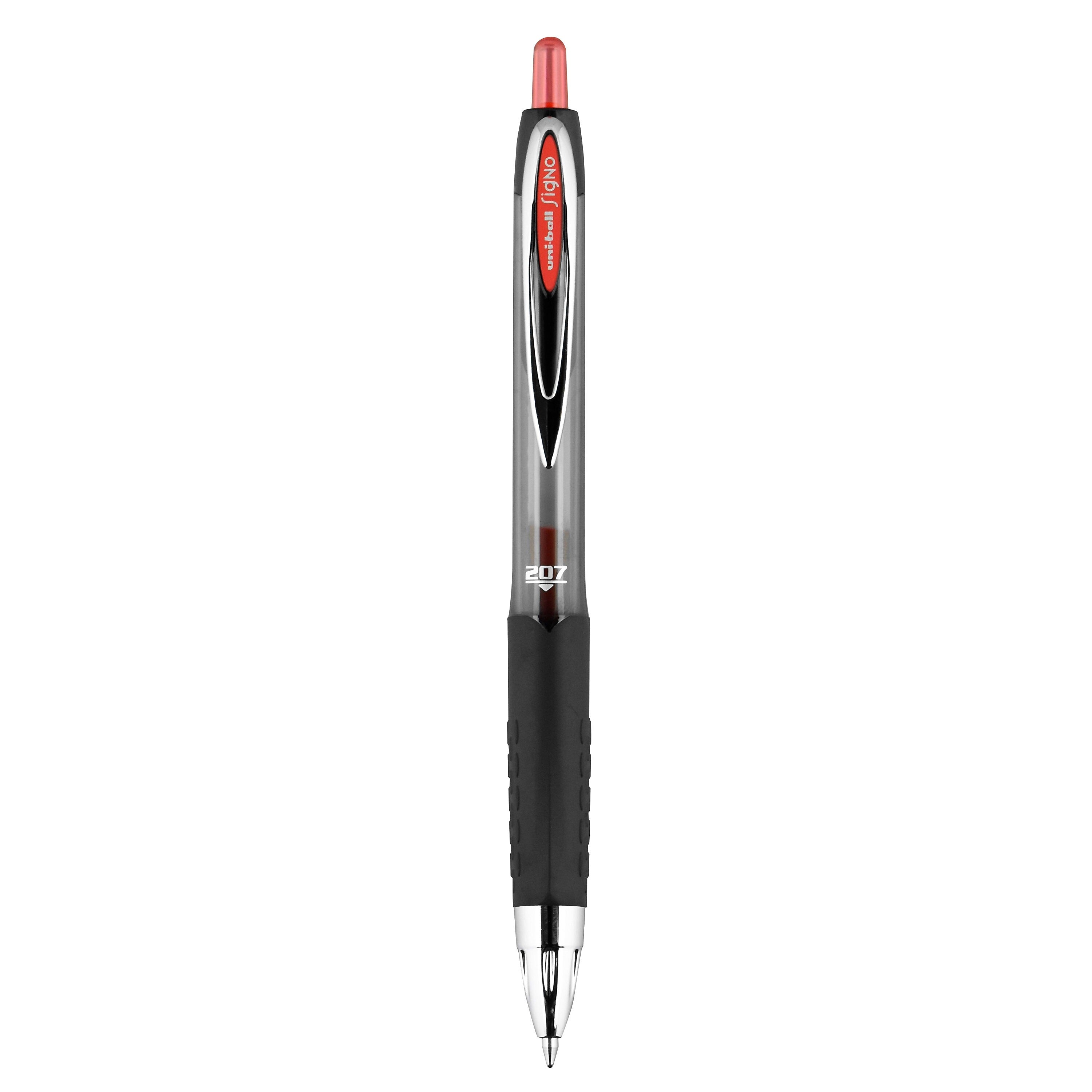 uniball 207 Retractable Gel Pens, Medium Point, 0.7mm, Red Ink, Dozen