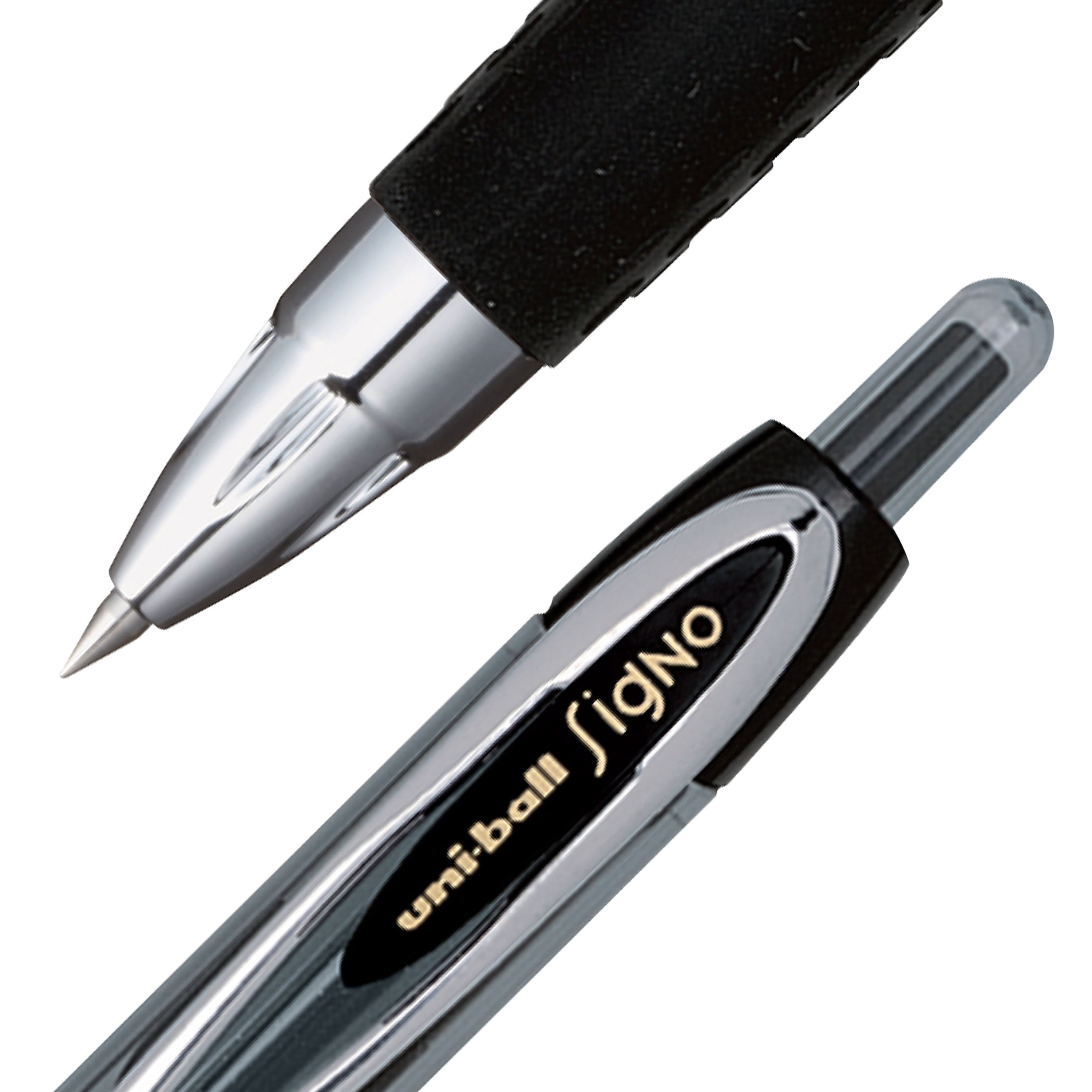 uniball 207 Retractable Gel Pens, Micro Point, 0.5mm, Black Ink, Dozen
