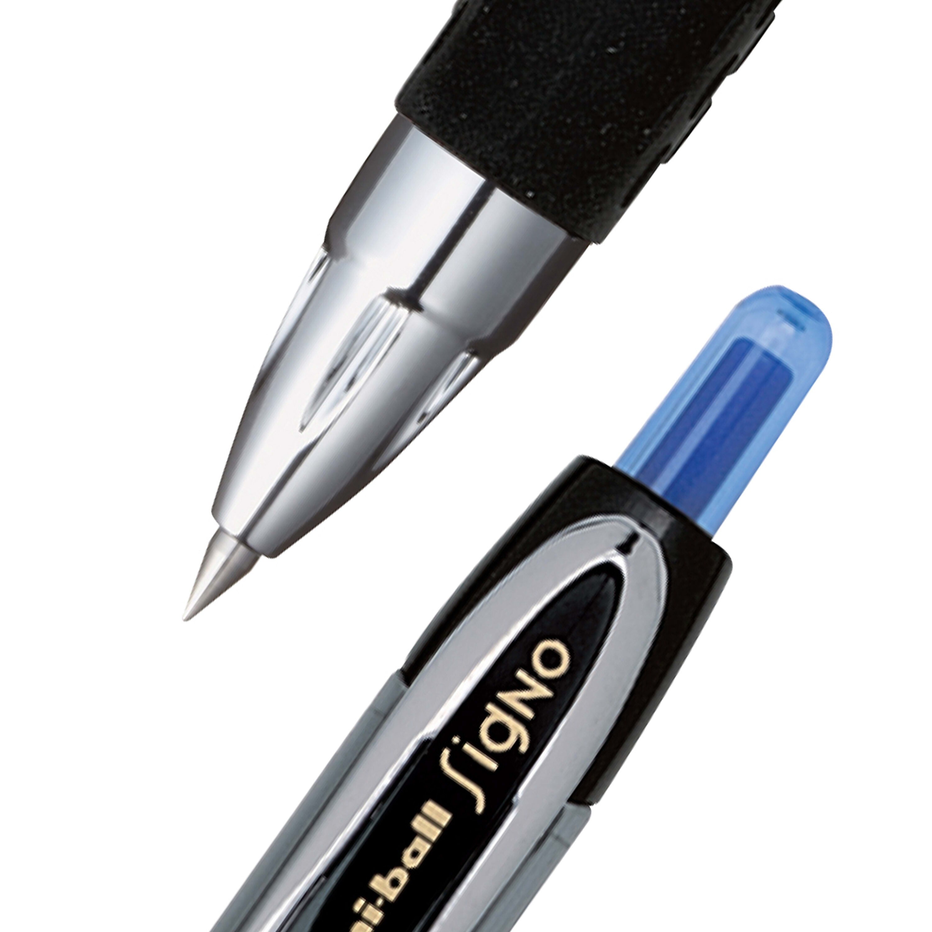 uniball 207 Retractable Gel Pens, Ultra Micro Point, 0.38mm, Blue Ink, 12/Pack