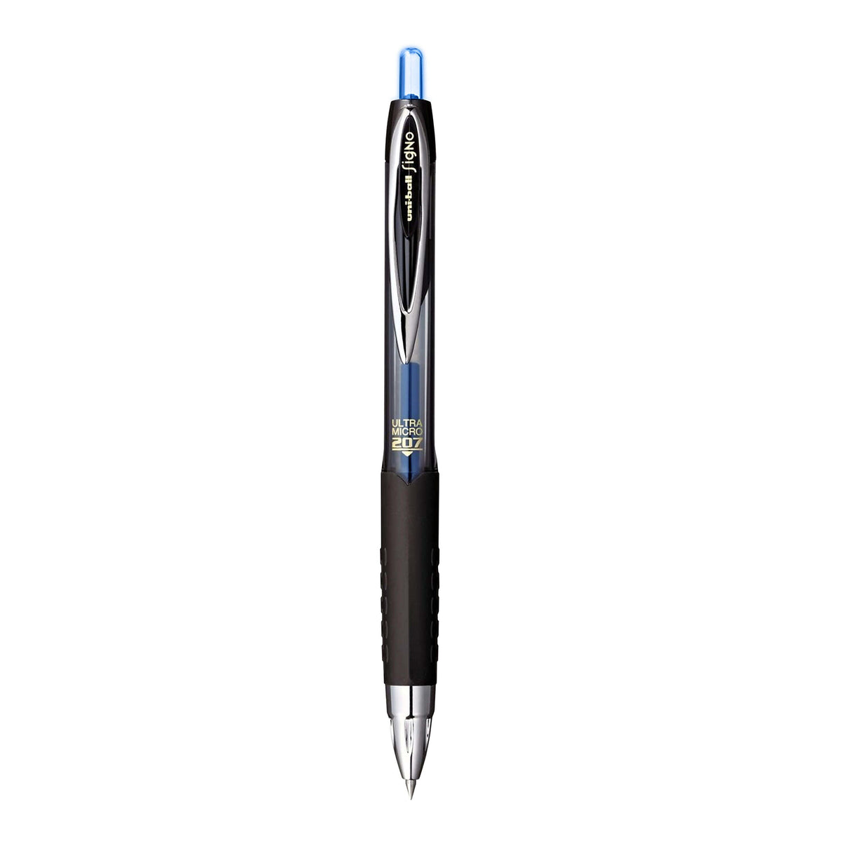 uniball 207 Retractable Gel Pens, Ultra Micro Point, 0.38mm, Blue Ink, 12/Pack