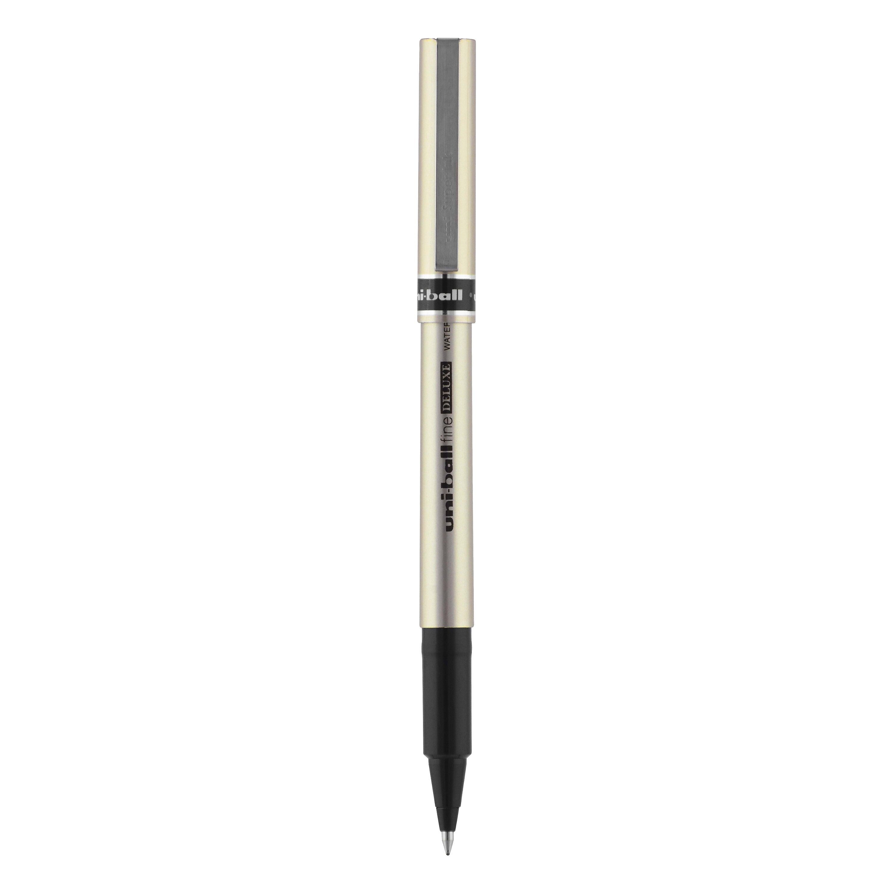 uniball Deluxe Rollerball Pens, Fine Point, 0.7mm, Black Ink
