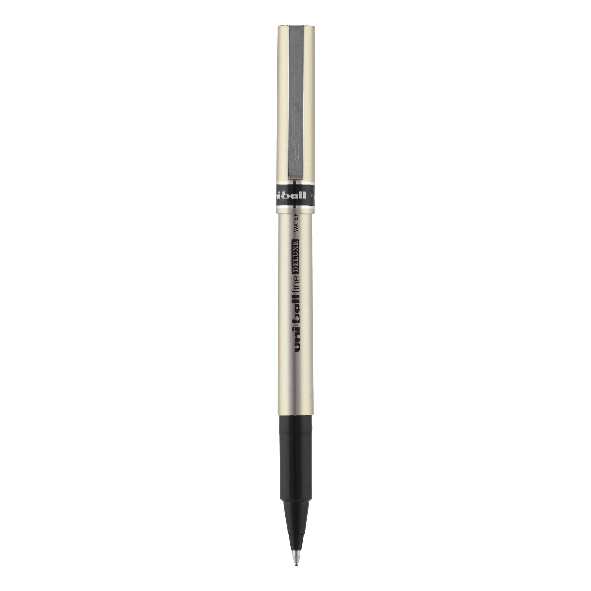 uniball Deluxe Rollerball Pens, Fine Point, 0.7mm, Black Ink