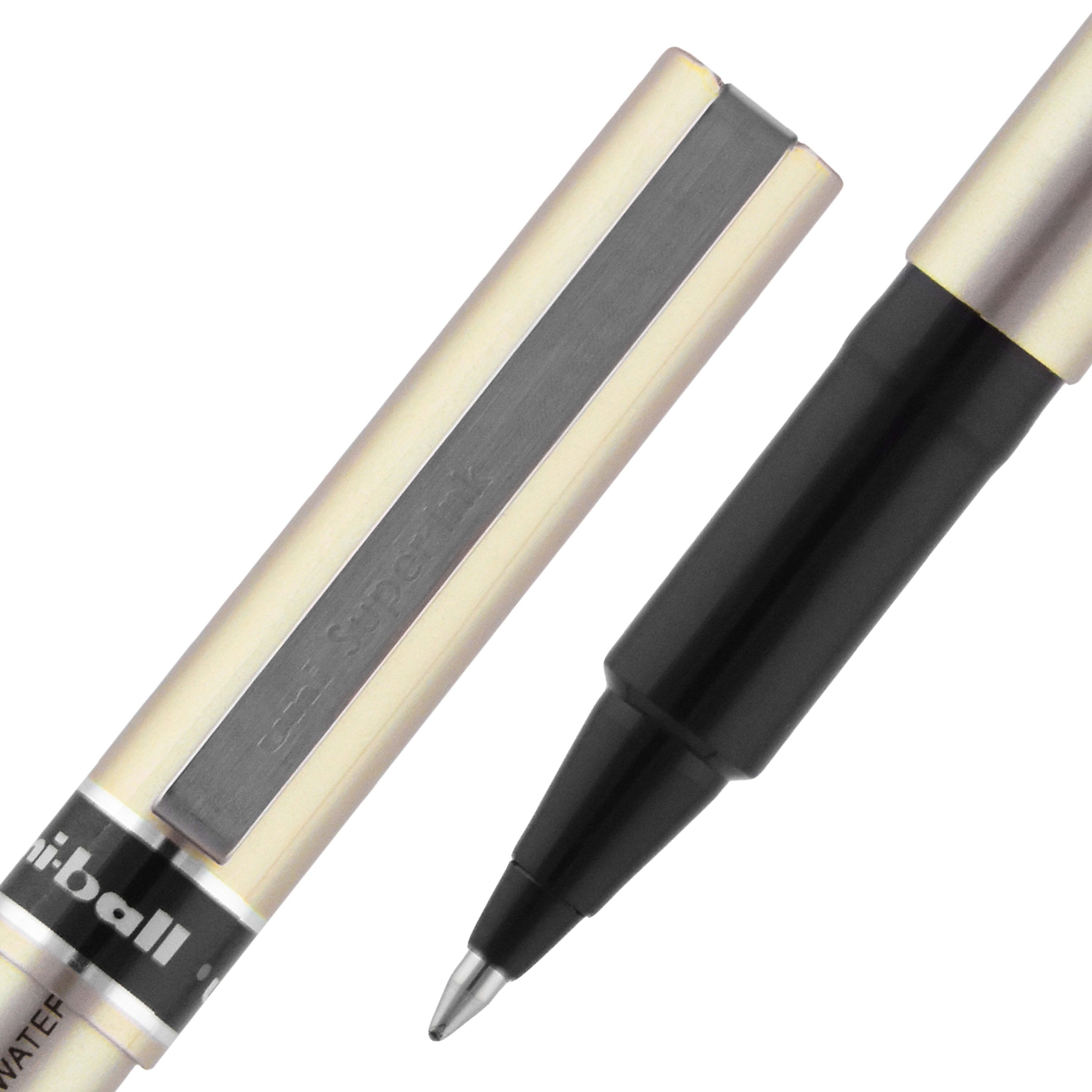 uniball Deluxe Rollerball Pens, Fine Point, 0.7mm, Black Ink