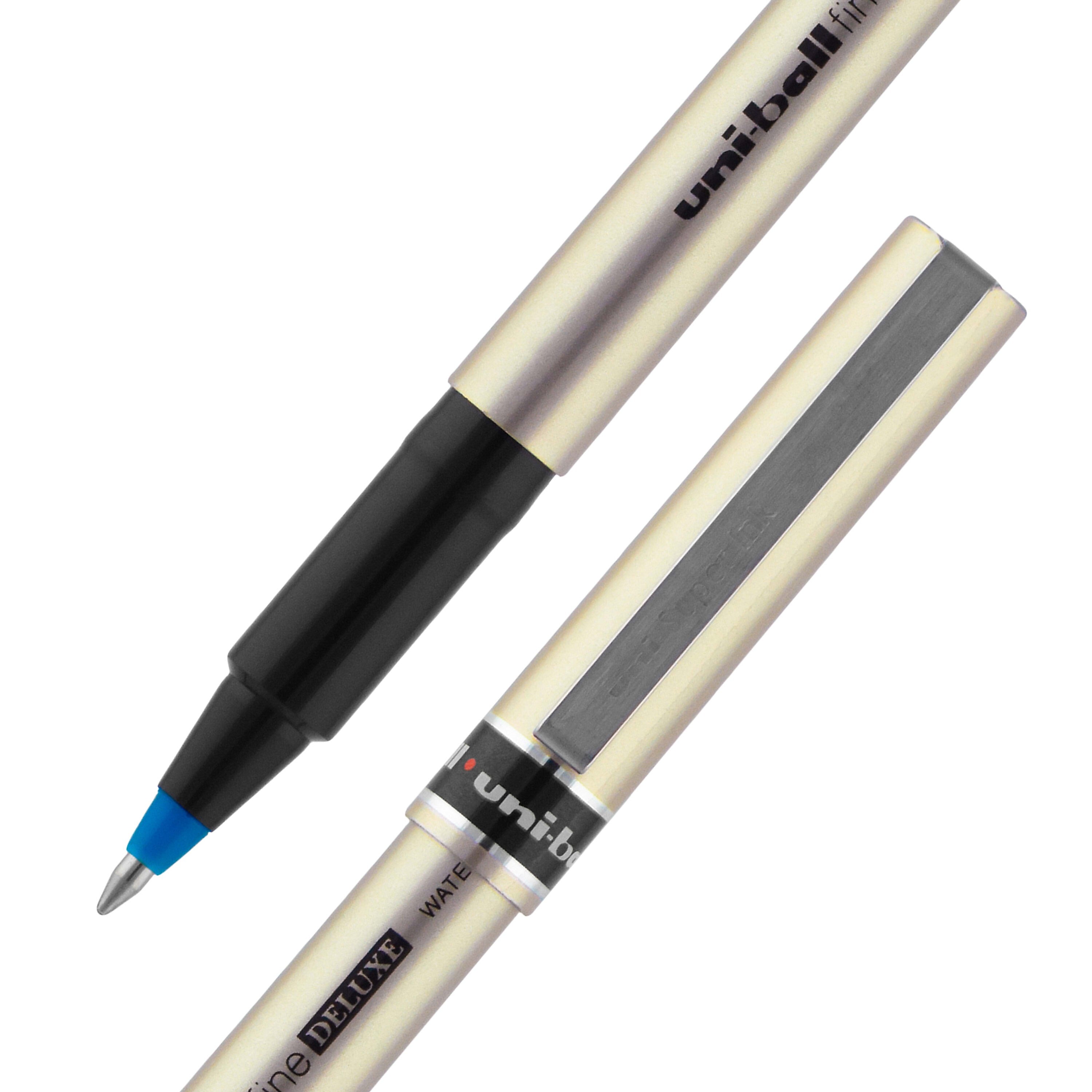 uniball Deluxe Rollerball Pens, Fine Point, 0.7mm, Blue Ink