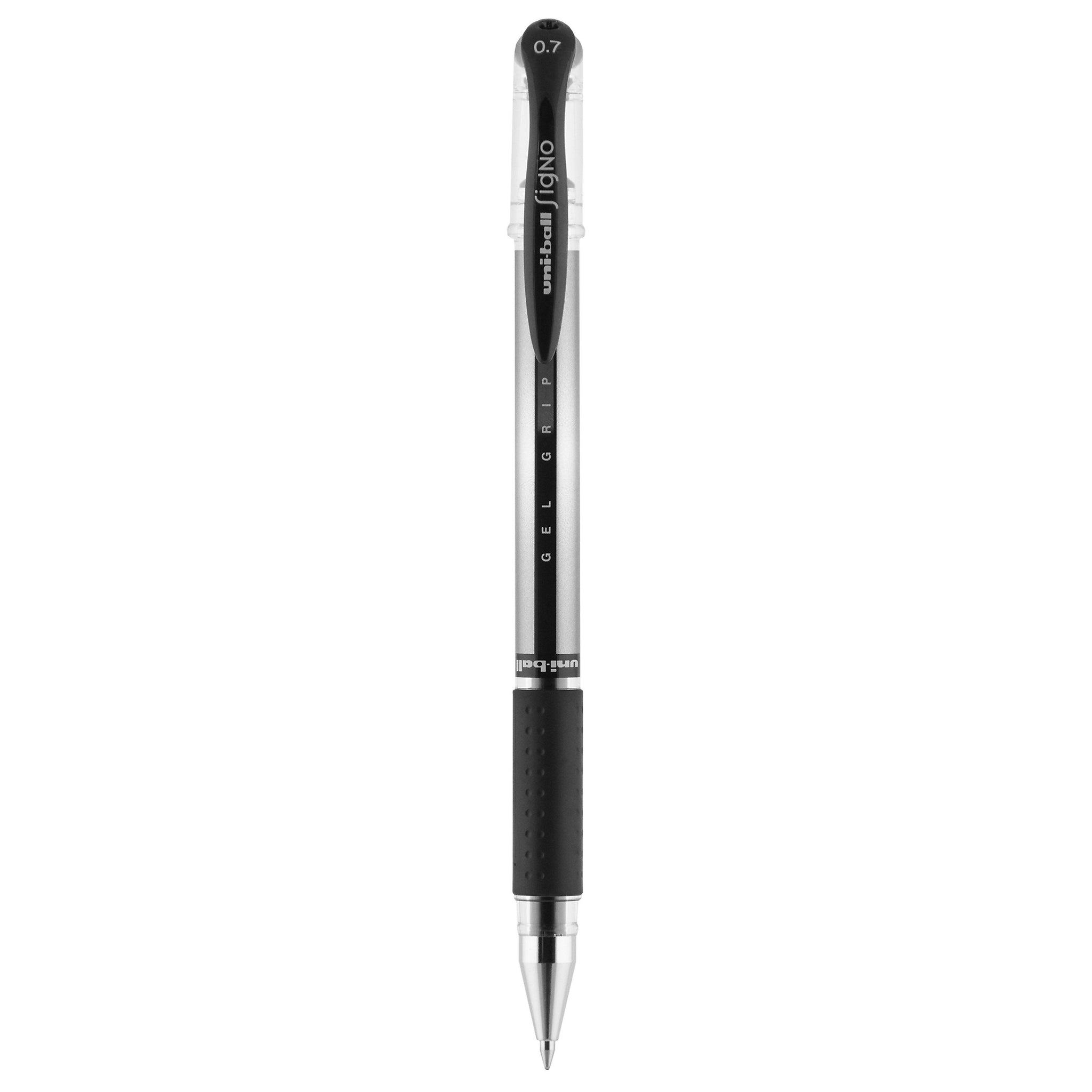 uniball Gel Grip Gel Pens, Medium Point, 0.7mm, Black Ink