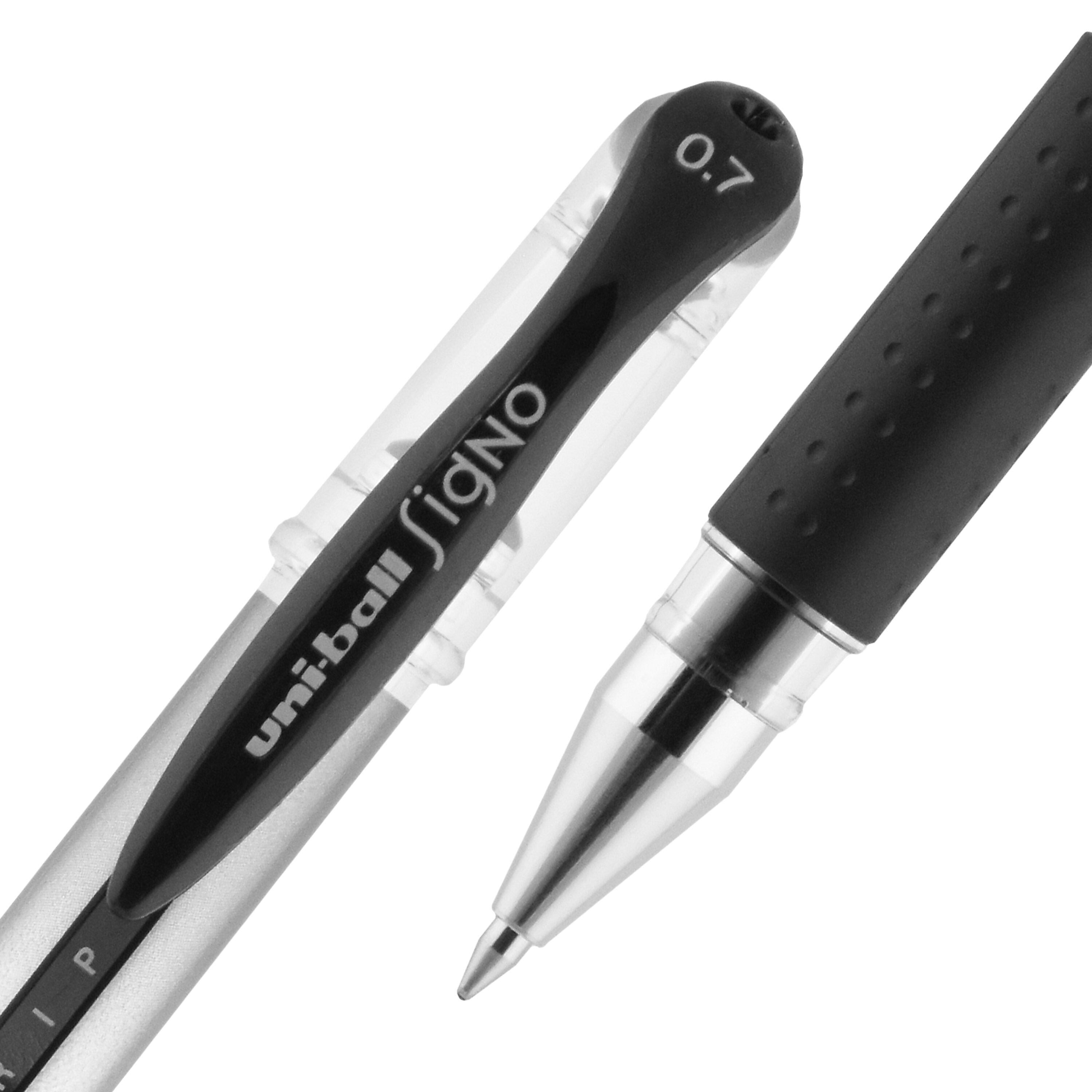 uniball Gel Grip Gel Pens, Medium Point, 0.7mm, Black Ink