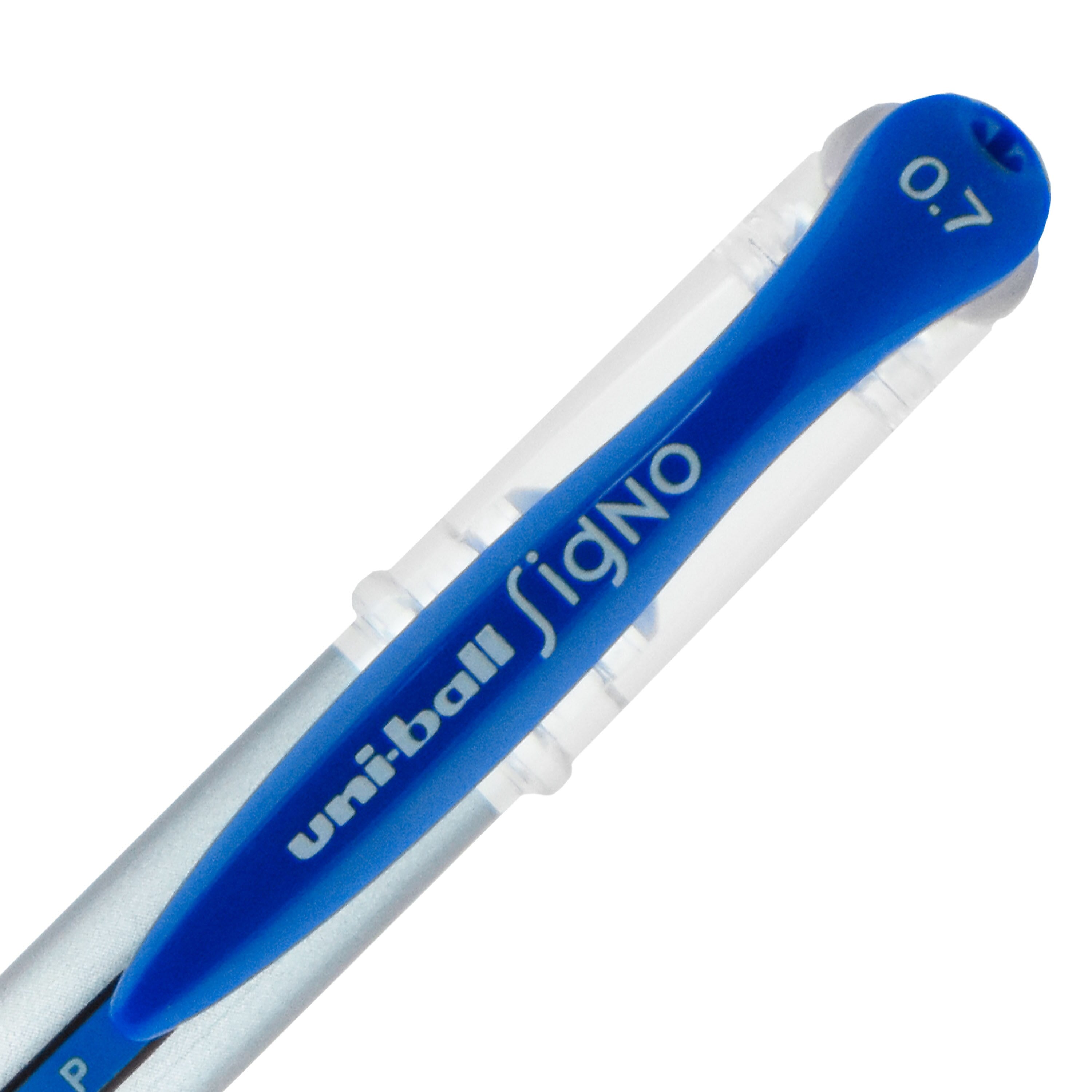 uniball Gel Grip Gel Pens, Medium Point, 0.7mm, Blue Ink, 12/Pack