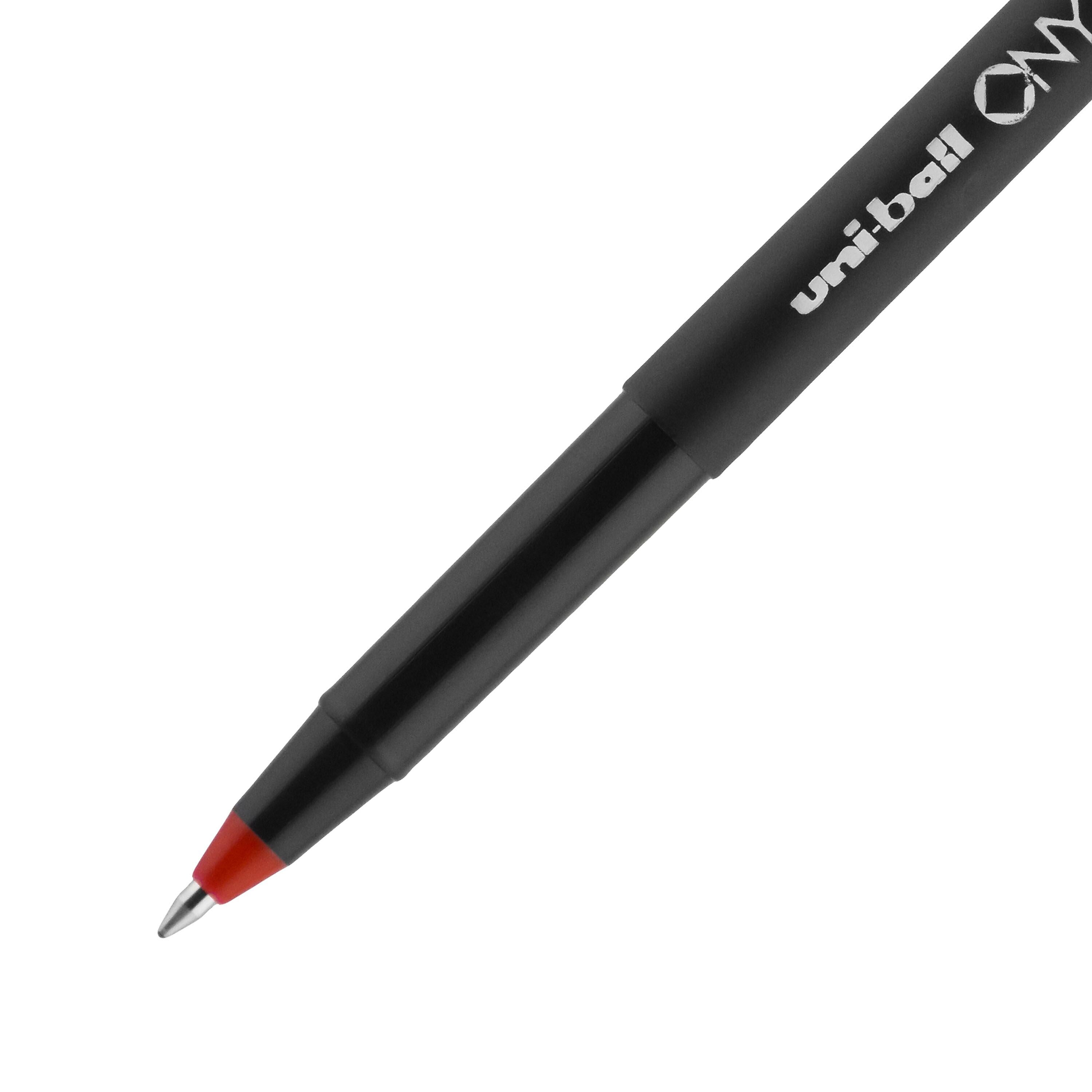 uniball Onyx Rollerball Pen, Fine Point, 0.7mm, Red Ink, Dozen