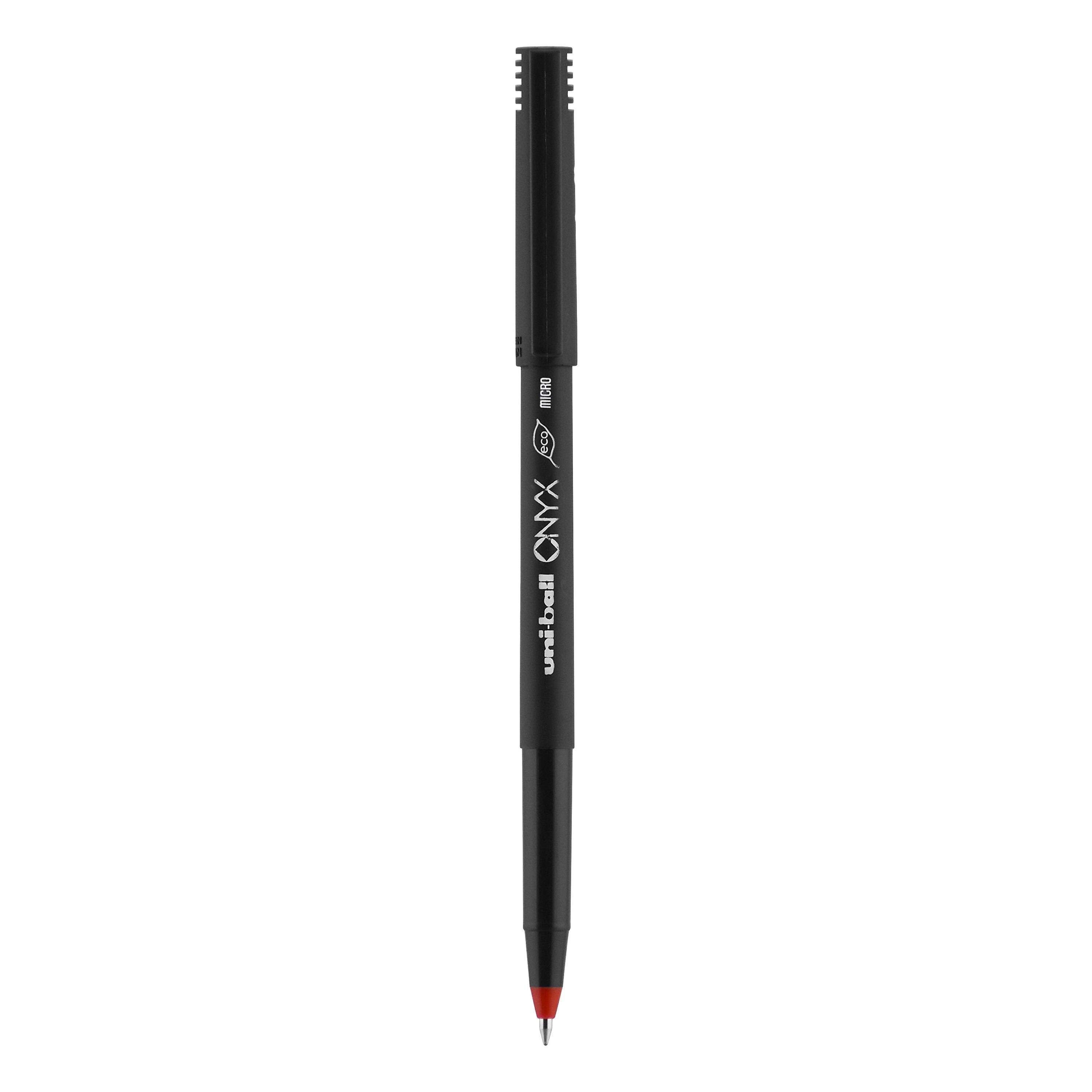 uniball Onyx Rollerball Pen, Micro Point, 0.5mm, Red Ink, Dozen