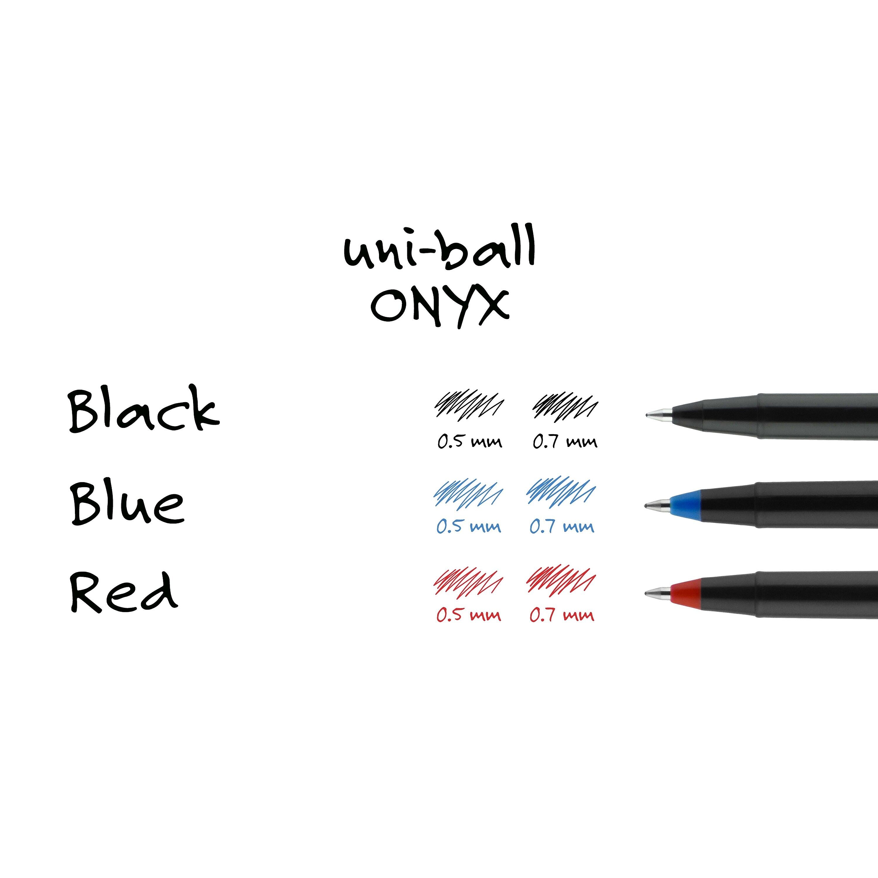 uniball Onyx Rollerball Pen, Micro Point, 0.5mm, Red Ink, Dozen