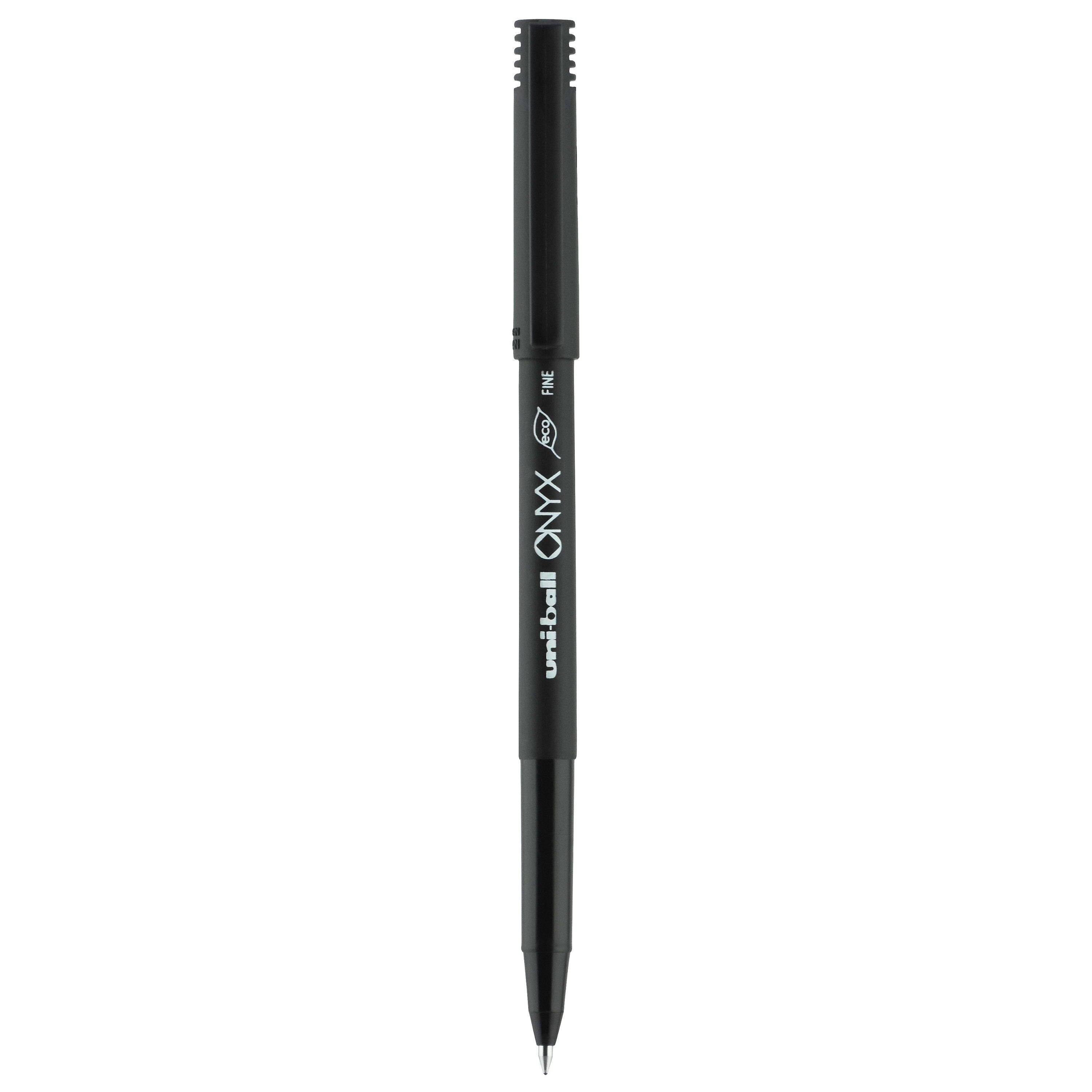 uniball Onyx Rollerball Pens, Fine Point, 0.7mm, Black Ink, Dozen