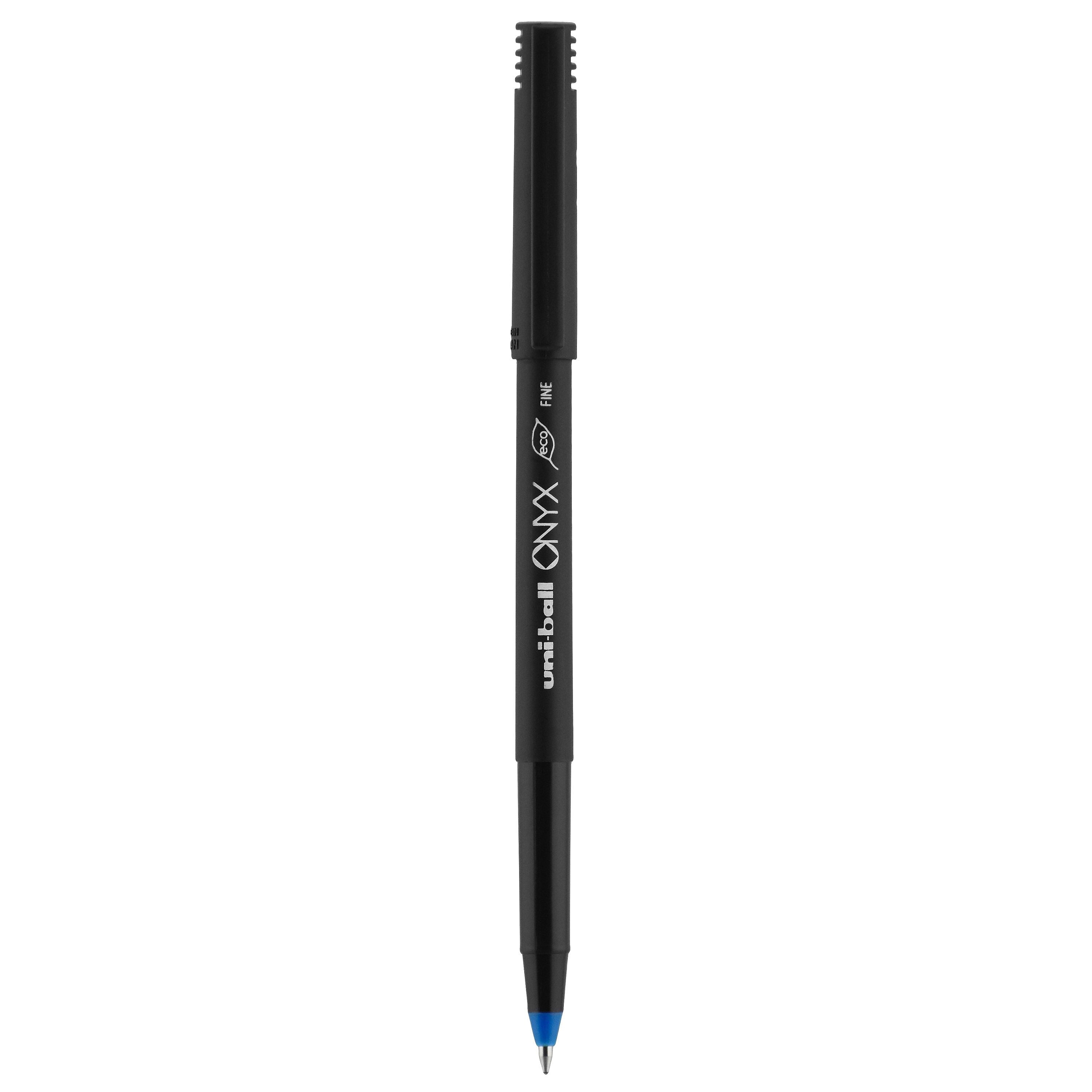 uniball Onyx Rollerball Pens, Fine Point, 0.7mm, Blue Ink, Dozen