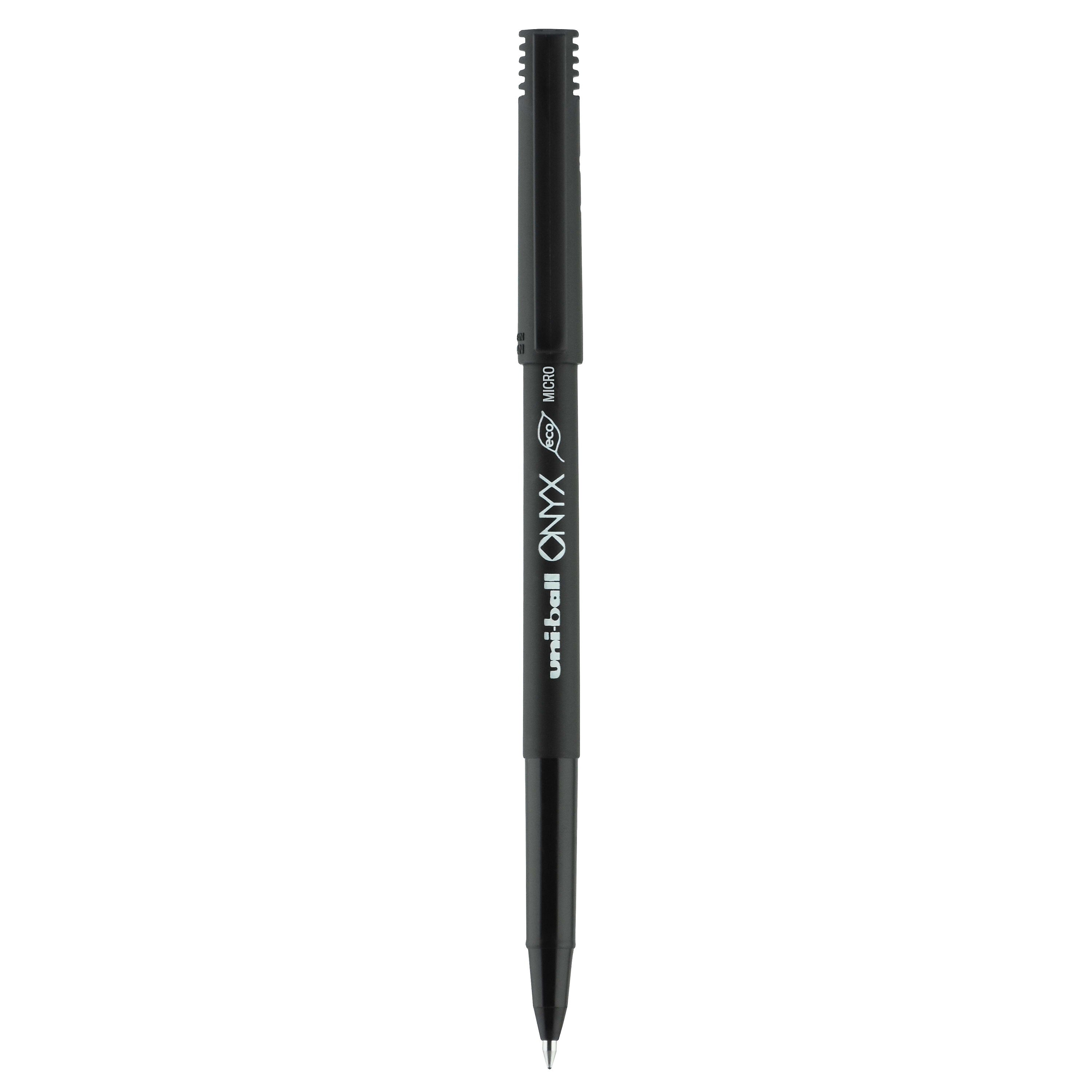 uniball Onyx Rollerball Pens, Micro Point, 0.5mm, Black Ink, Dozen