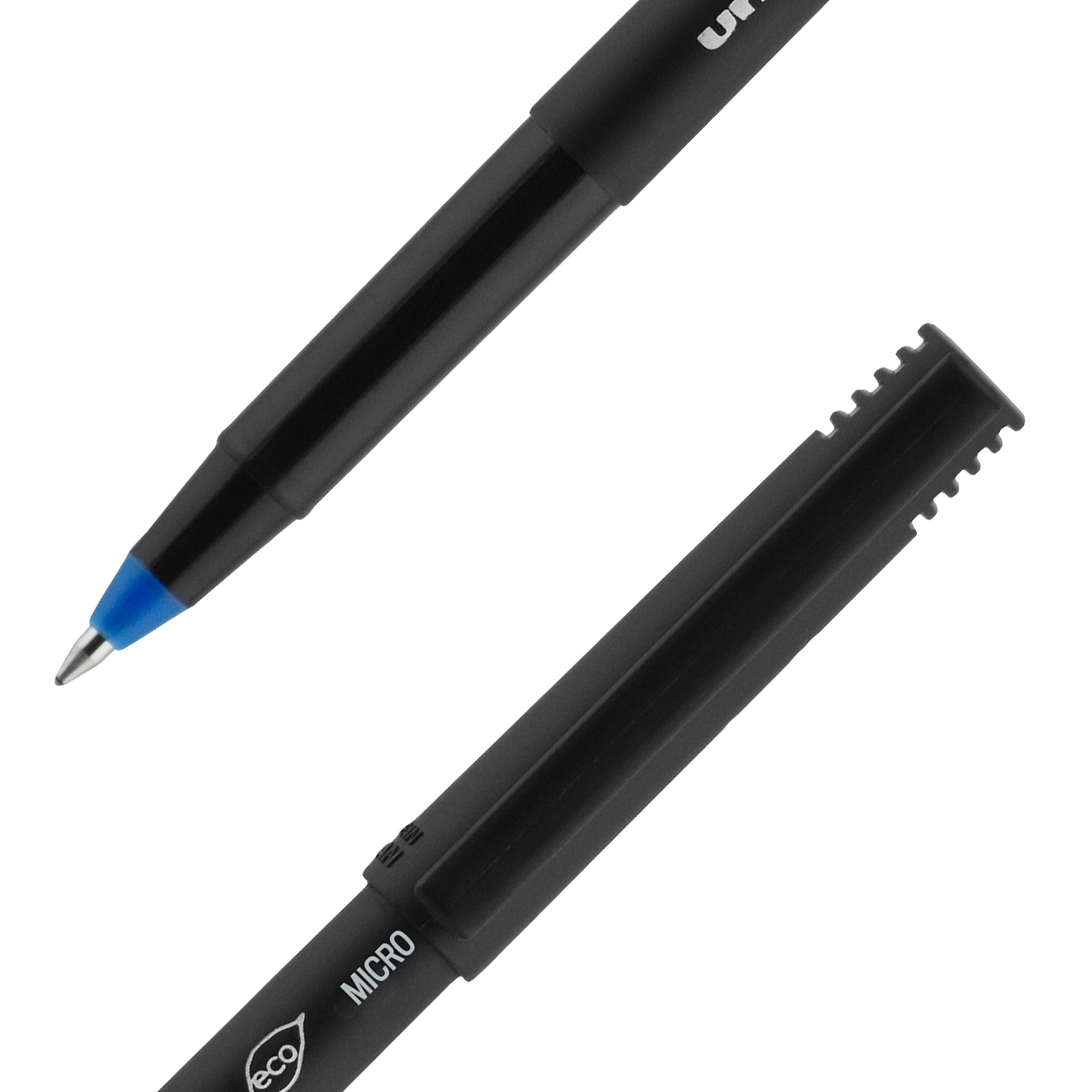 uniball Onyx Rollerball Pens, Micro Point, 0.5mm, Blue Ink, Dozen