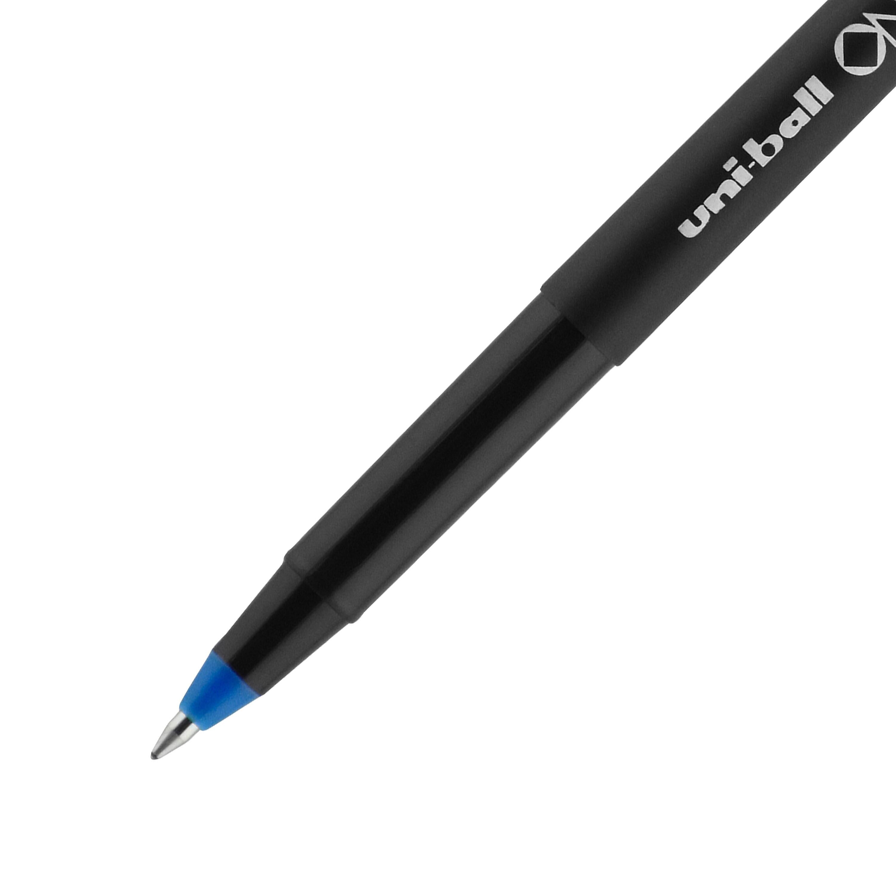 uniball Onyx Rollerball Pens, Micro Point, 0.5mm, Blue Ink, Dozen