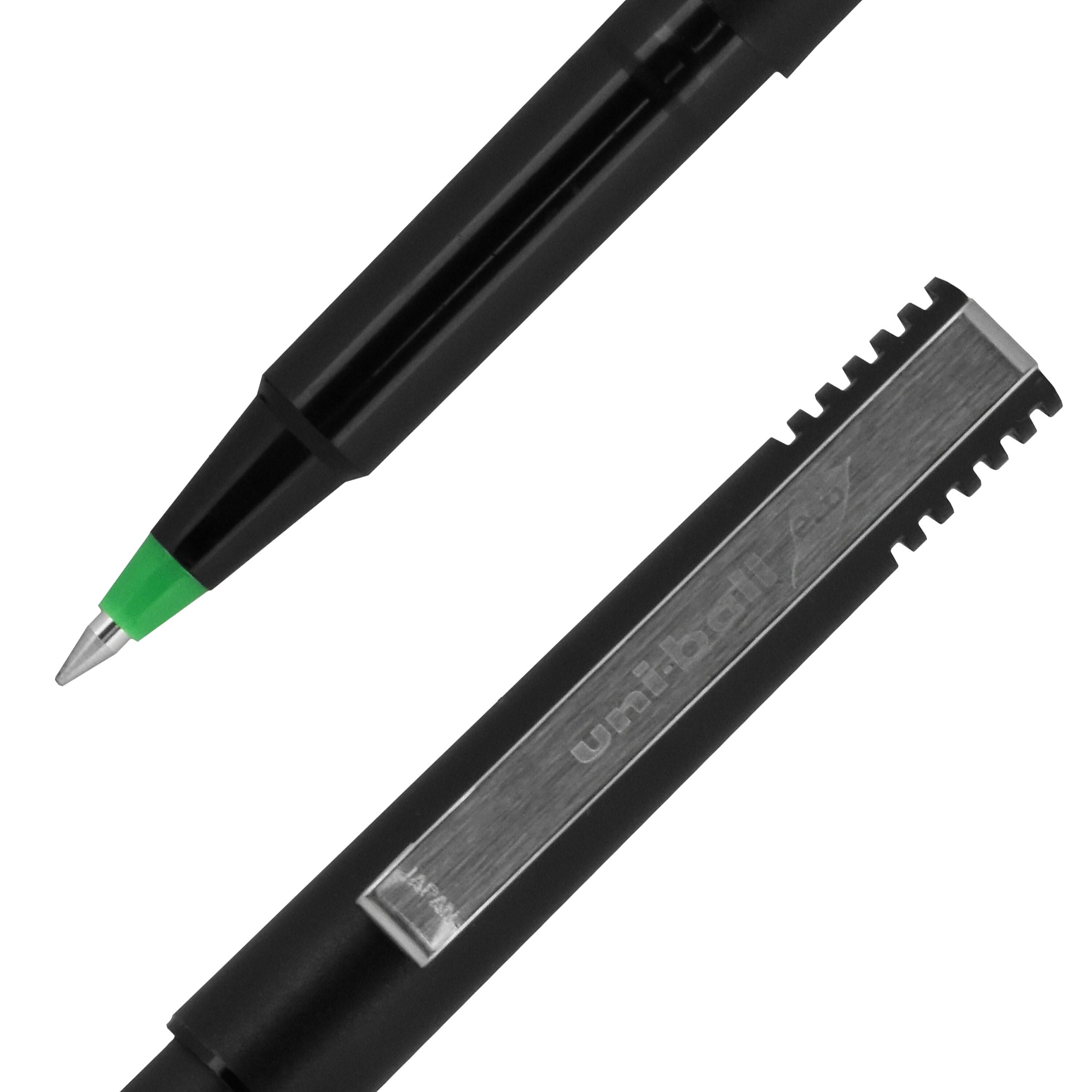 uniball Roller Pen, Micro Point, 0.5mm, Green Ink, Dozen