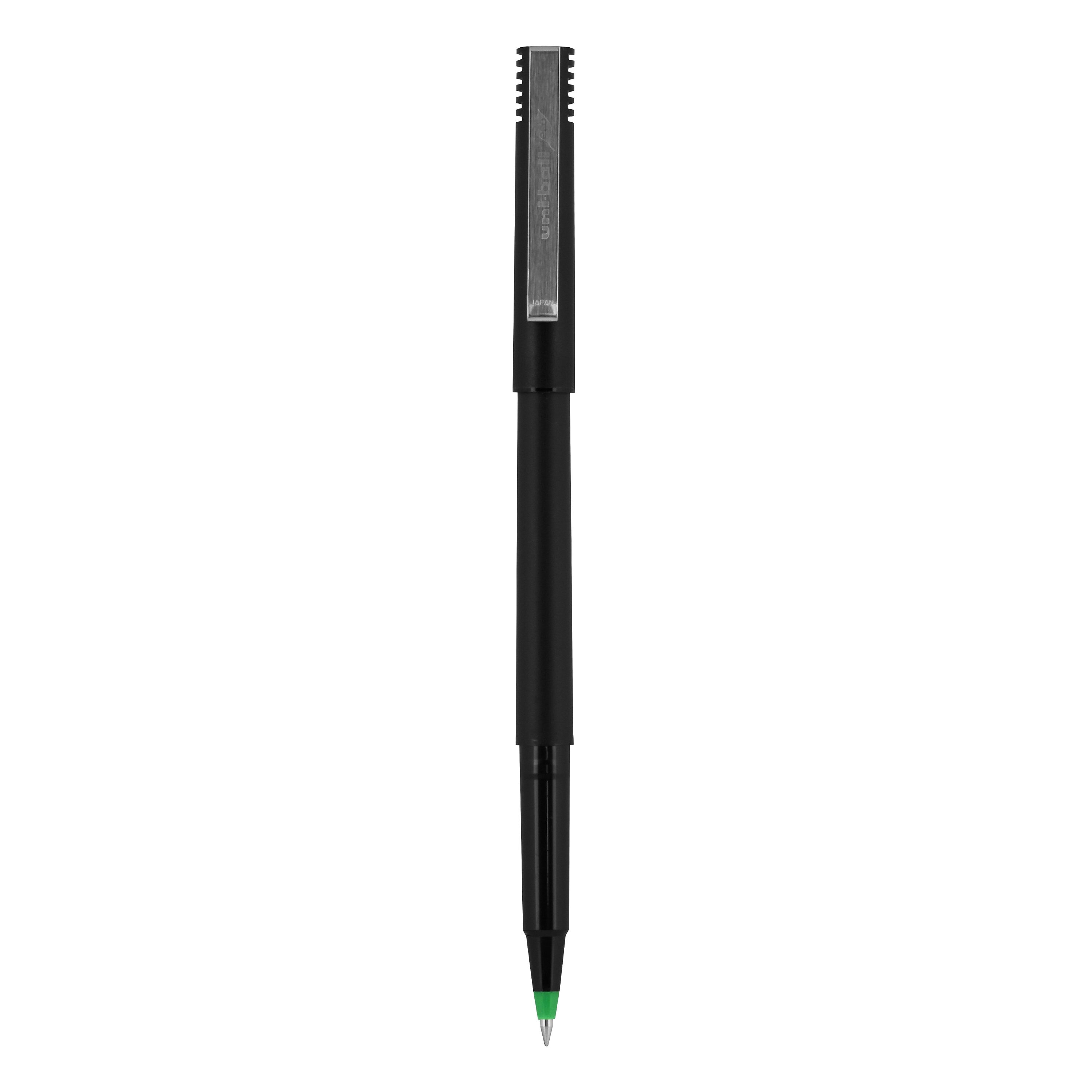 uniball Roller Pen, Micro Point, 0.5mm, Green Ink, Dozen