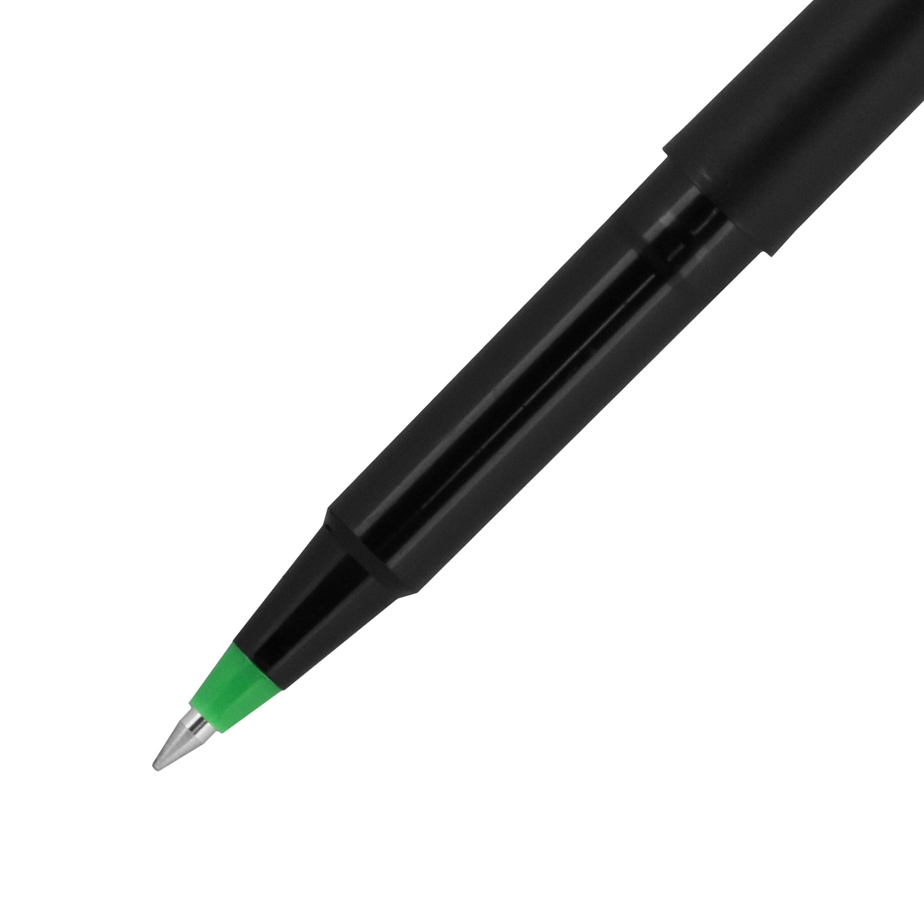uniball Roller Pen, Micro Point, 0.5mm, Green Ink, Dozen