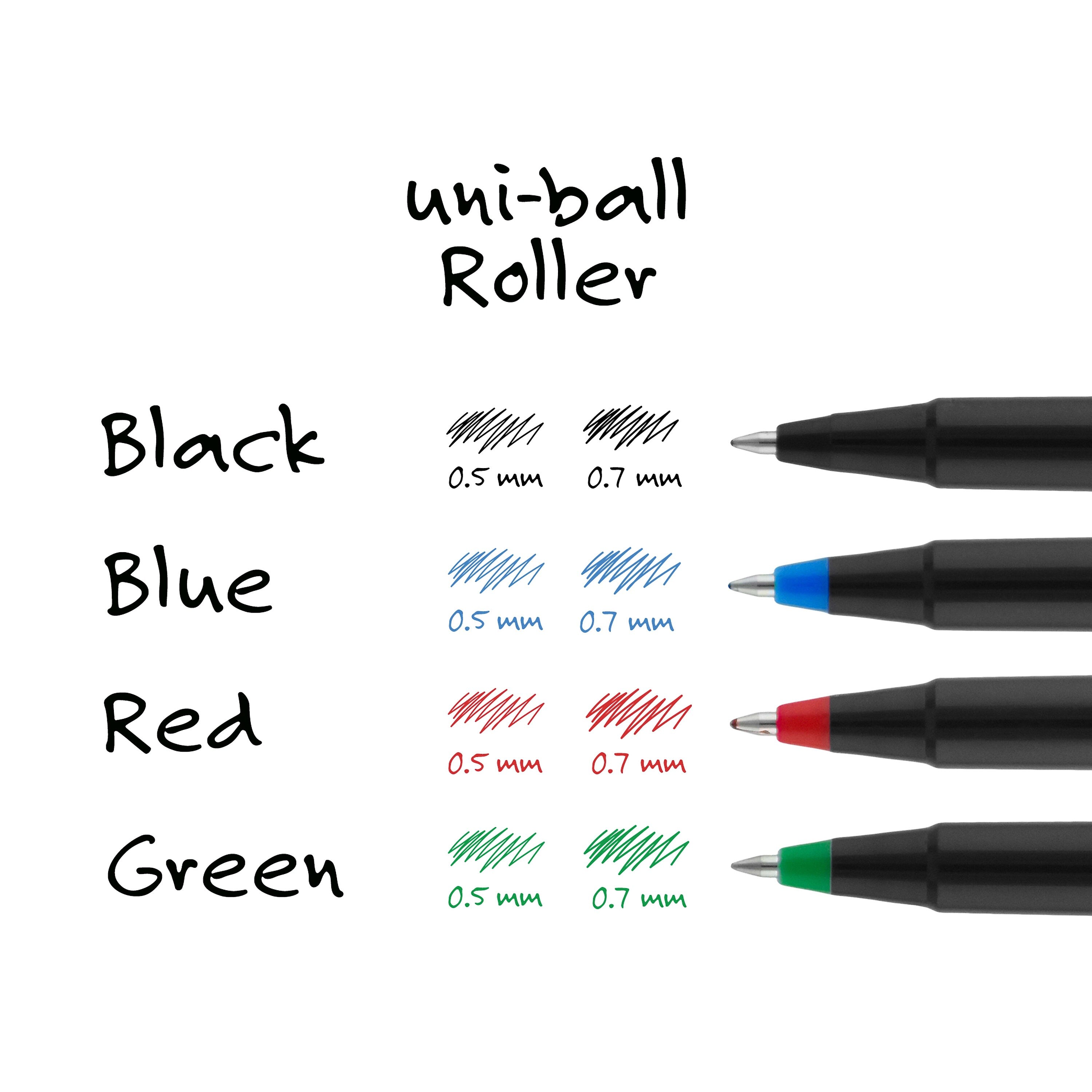 uniball Roller Rollerball Pens, Micro Point, 0.5mm, Red Ink