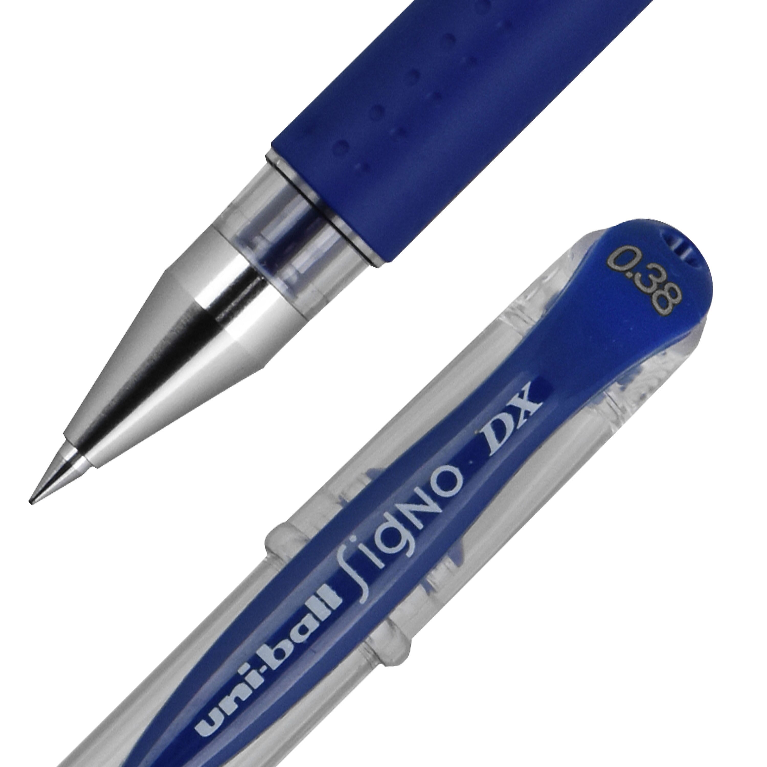 uniball Signo DX Gel Pens, Ultra Micro Point, 0.38mm, Assorted Ink, 8/Pack