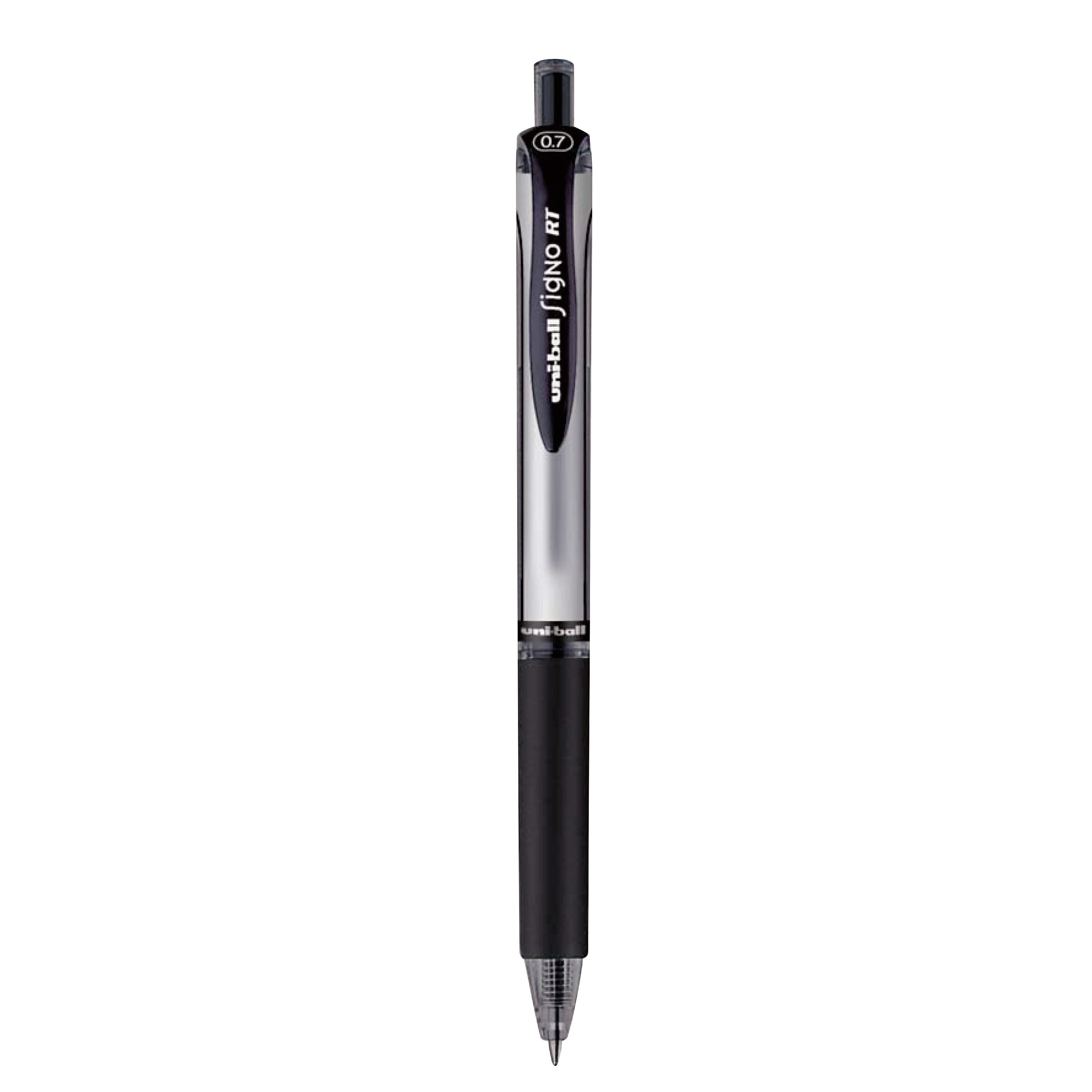 uniball Signo RT Gel Pens, Medium Point, 0.7mm, Black Ink, Dozen