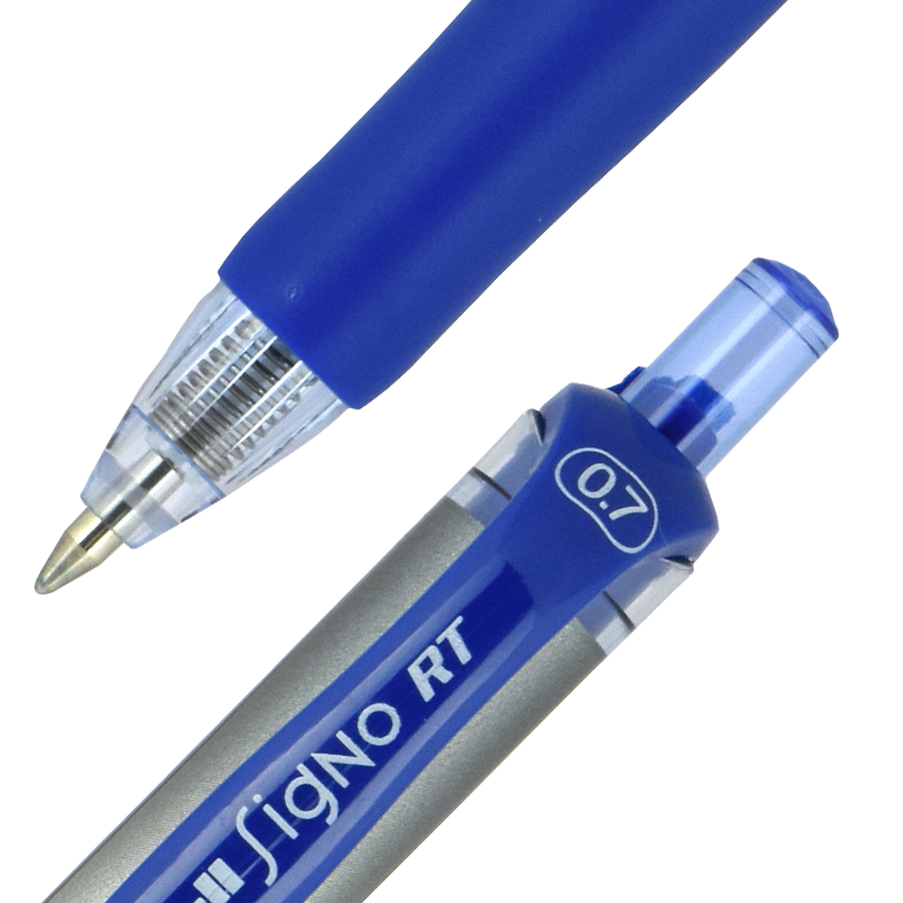 uniball Signo RT Gel Pens, Medium Point, 0.7mm, Blue Ink, Dozen