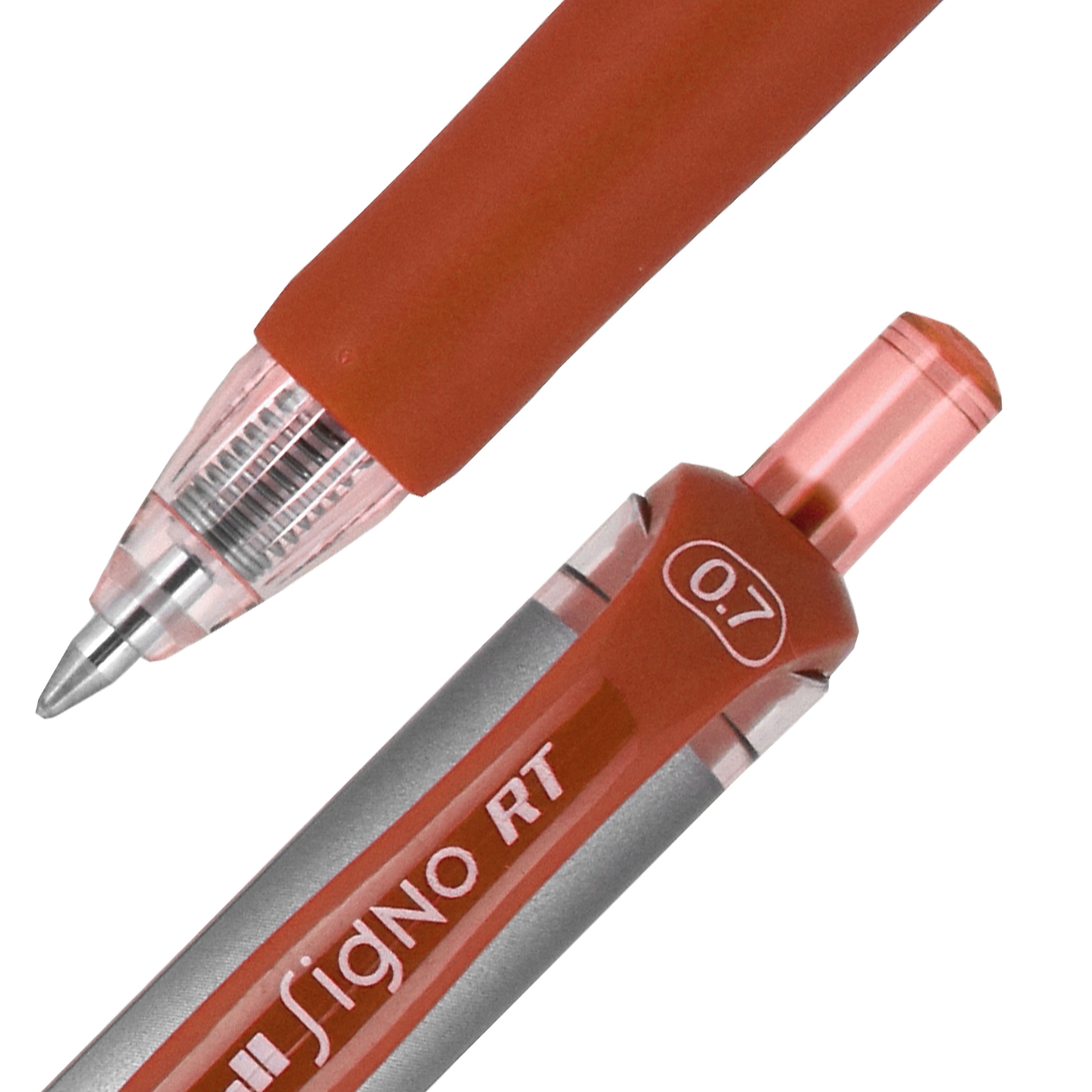 uniball Signo RT Gel Pens, Medium Point, 0.7mm, Red Ink, Dozen