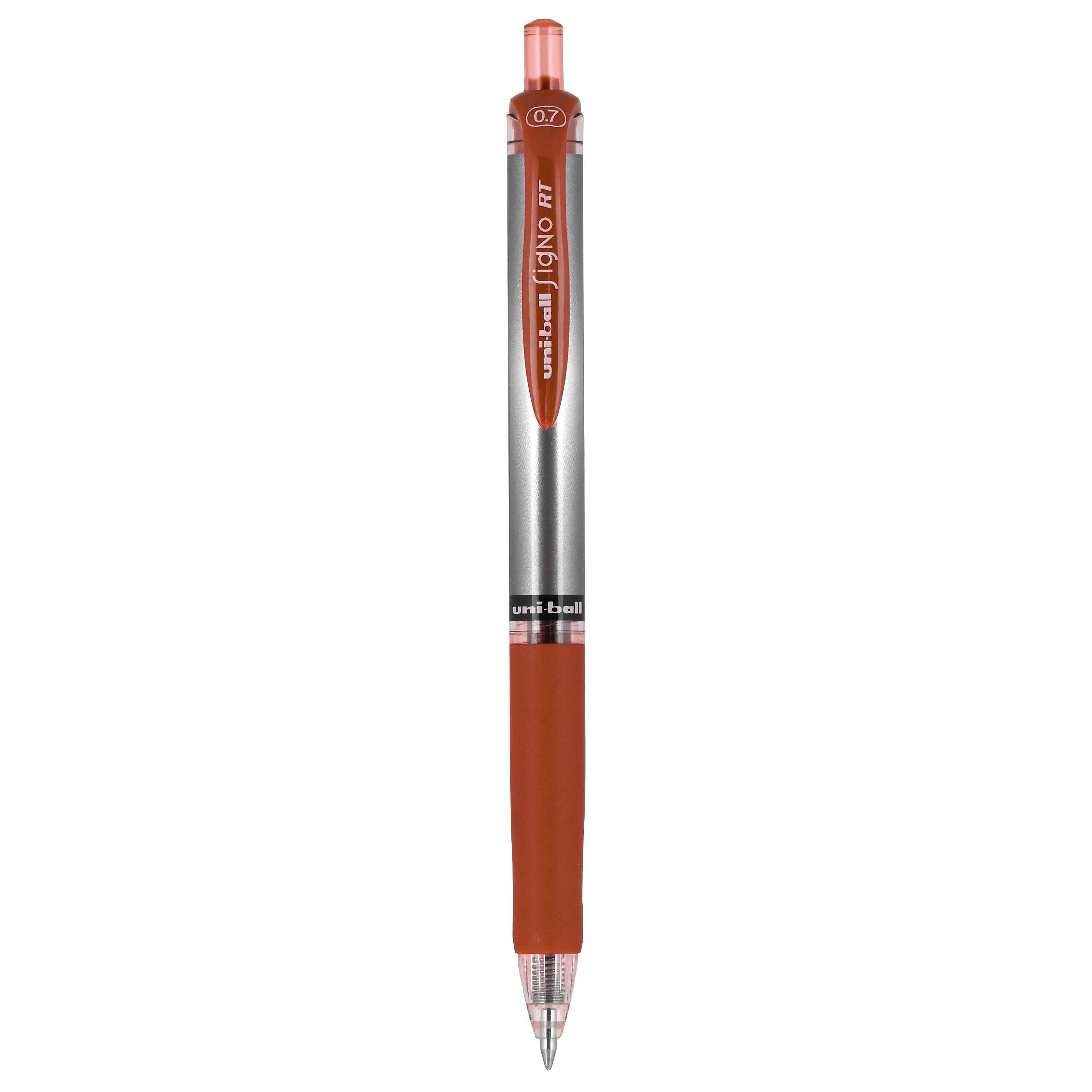 uniball Signo RT Gel Pens, Medium Point, 0.7mm, Red Ink, Dozen