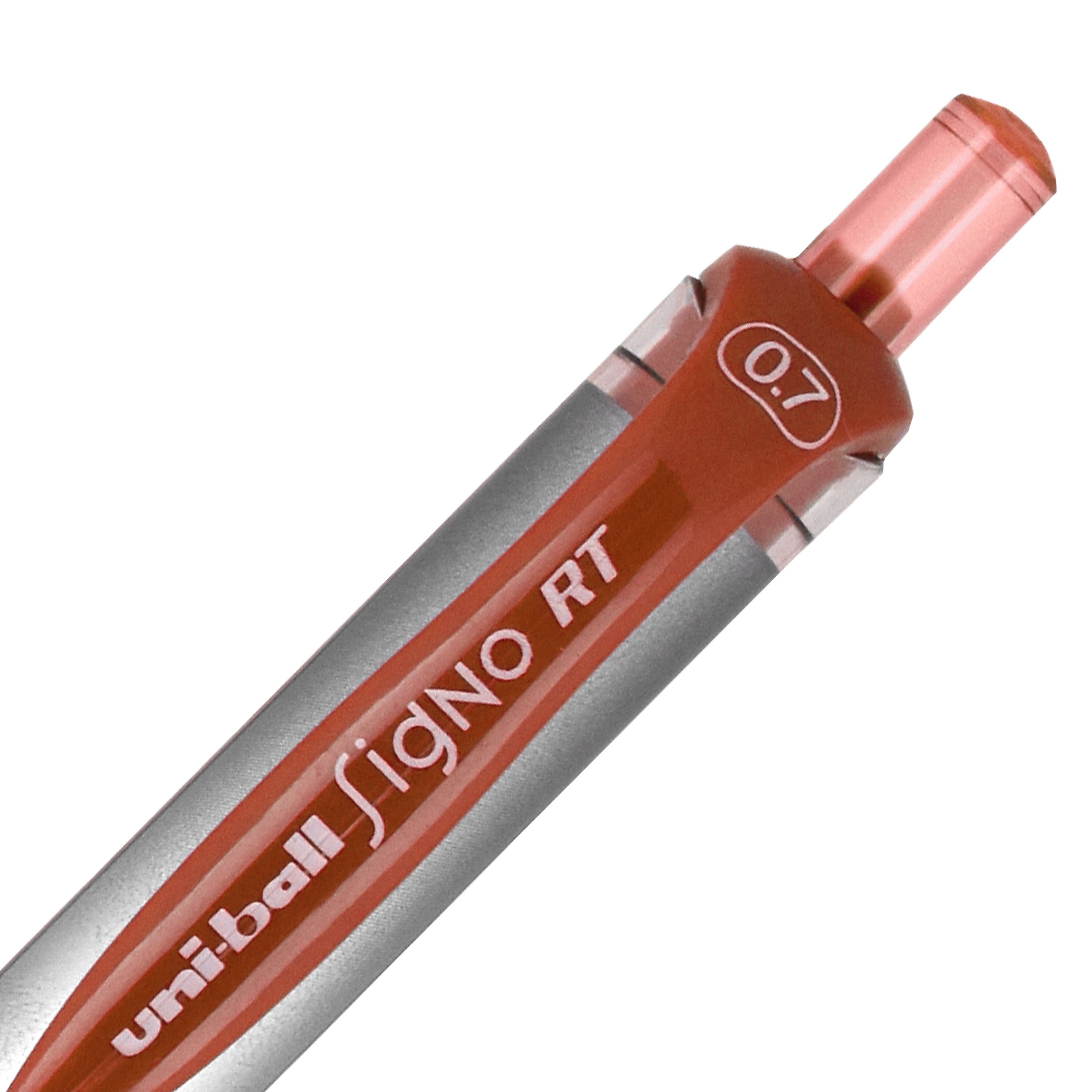 uniball Signo RT Gel Pens, Medium Point, 0.7mm, Red Ink, Dozen