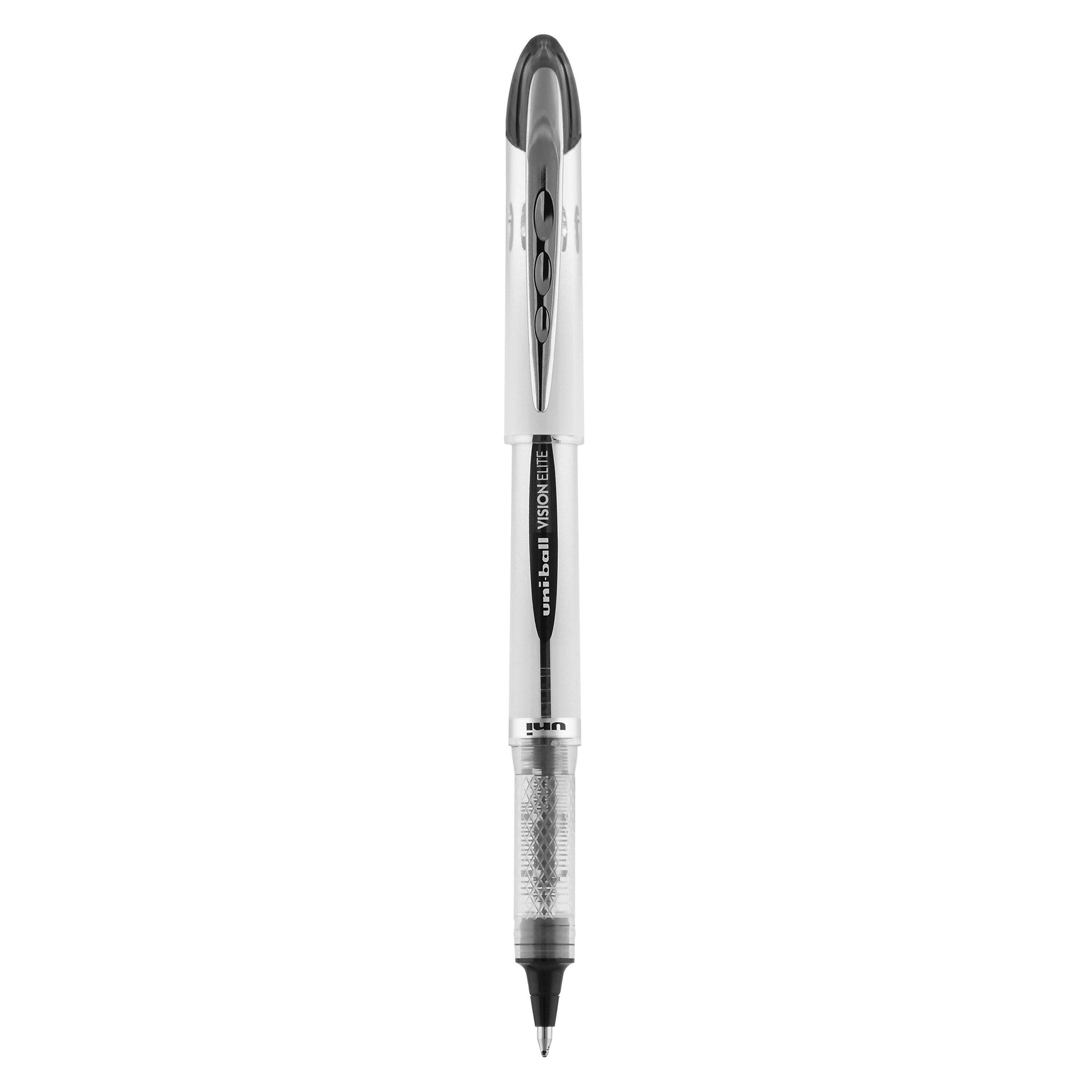 uniball Vision Elite Rollerball Pen Refills, Bold Point, 0.8mm, Black Ink, 2/Pack