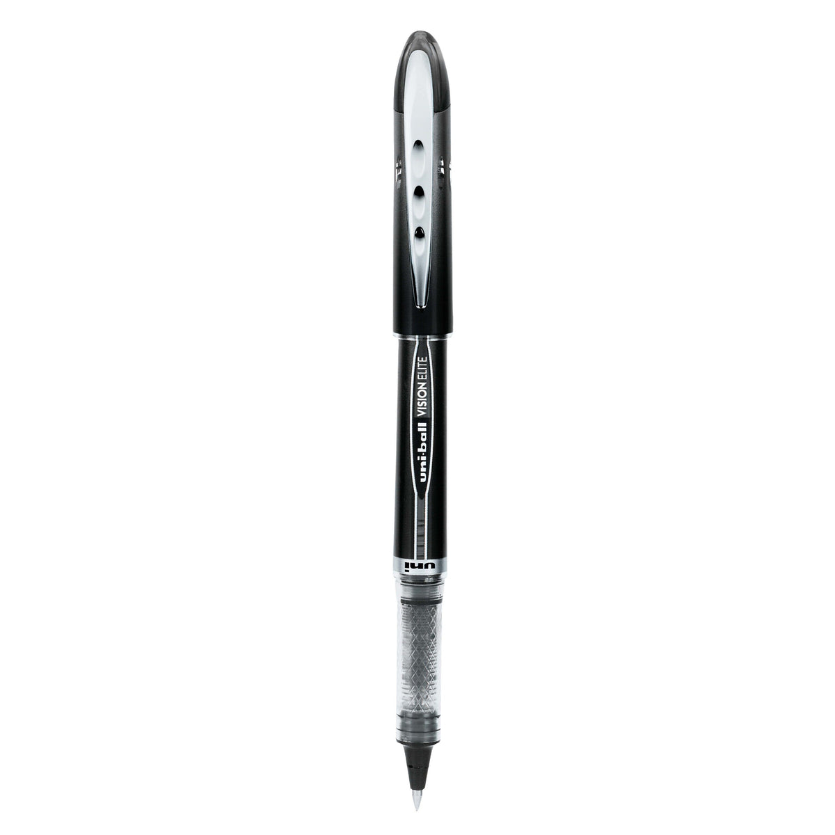 uniball Vision Elite Rollerball Pens, Micro Point, 0.5mm, Black Ink, 12/Pack