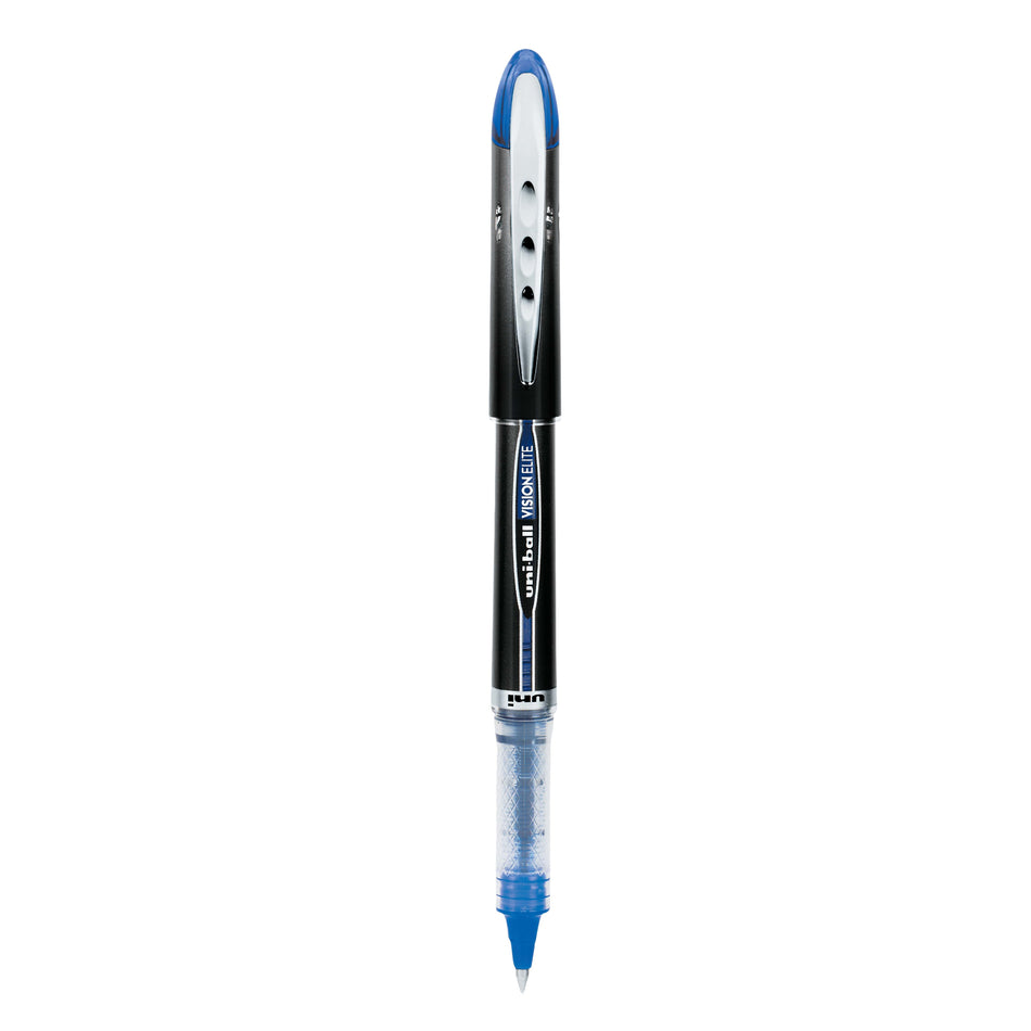 uniball Vision Elite Rollerball Pens, Micro Point, 0.5mm, Blue Ink