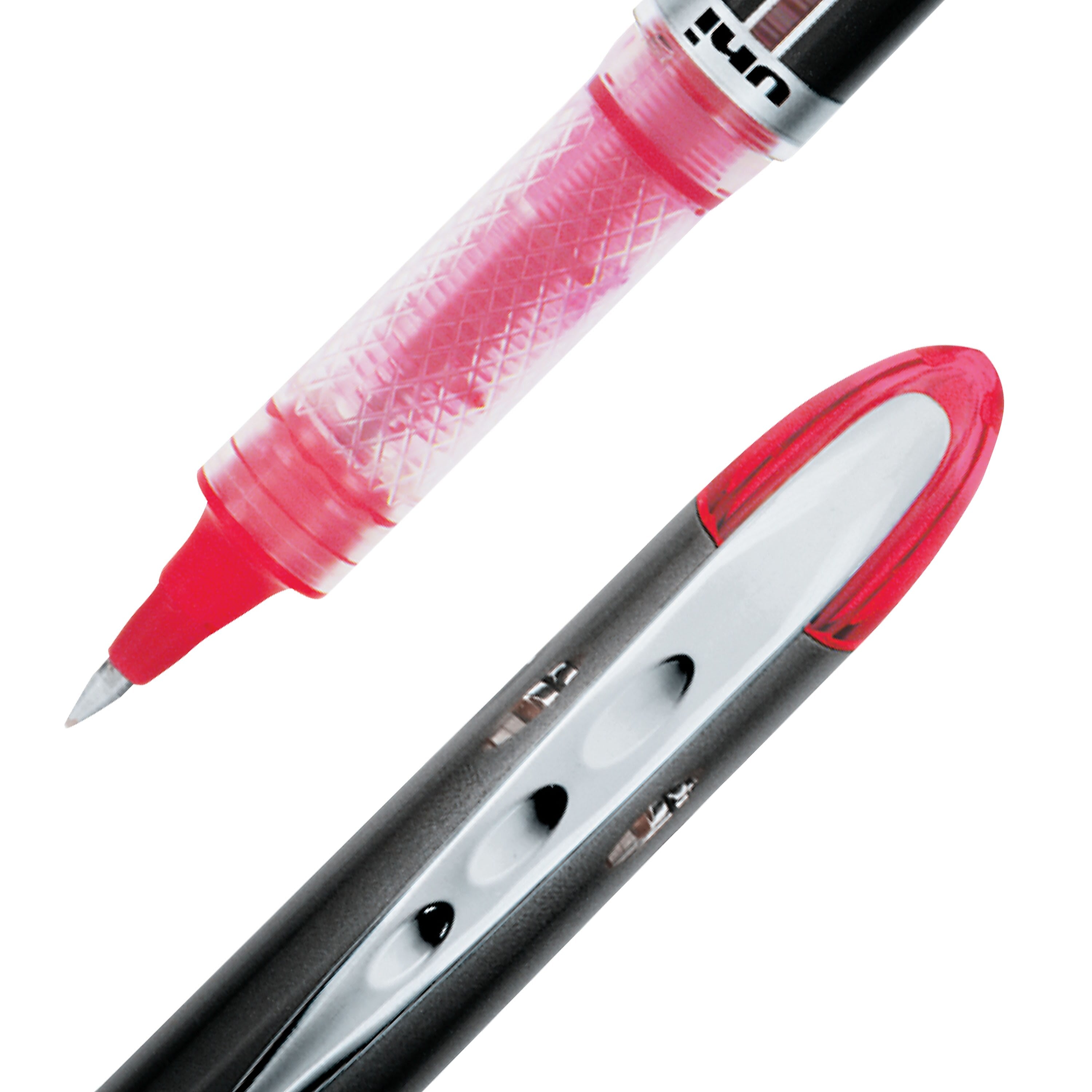 uniball Vision Elite Rollerball Pens, Micro Point, 0.5mm, Red Ink, Dozen