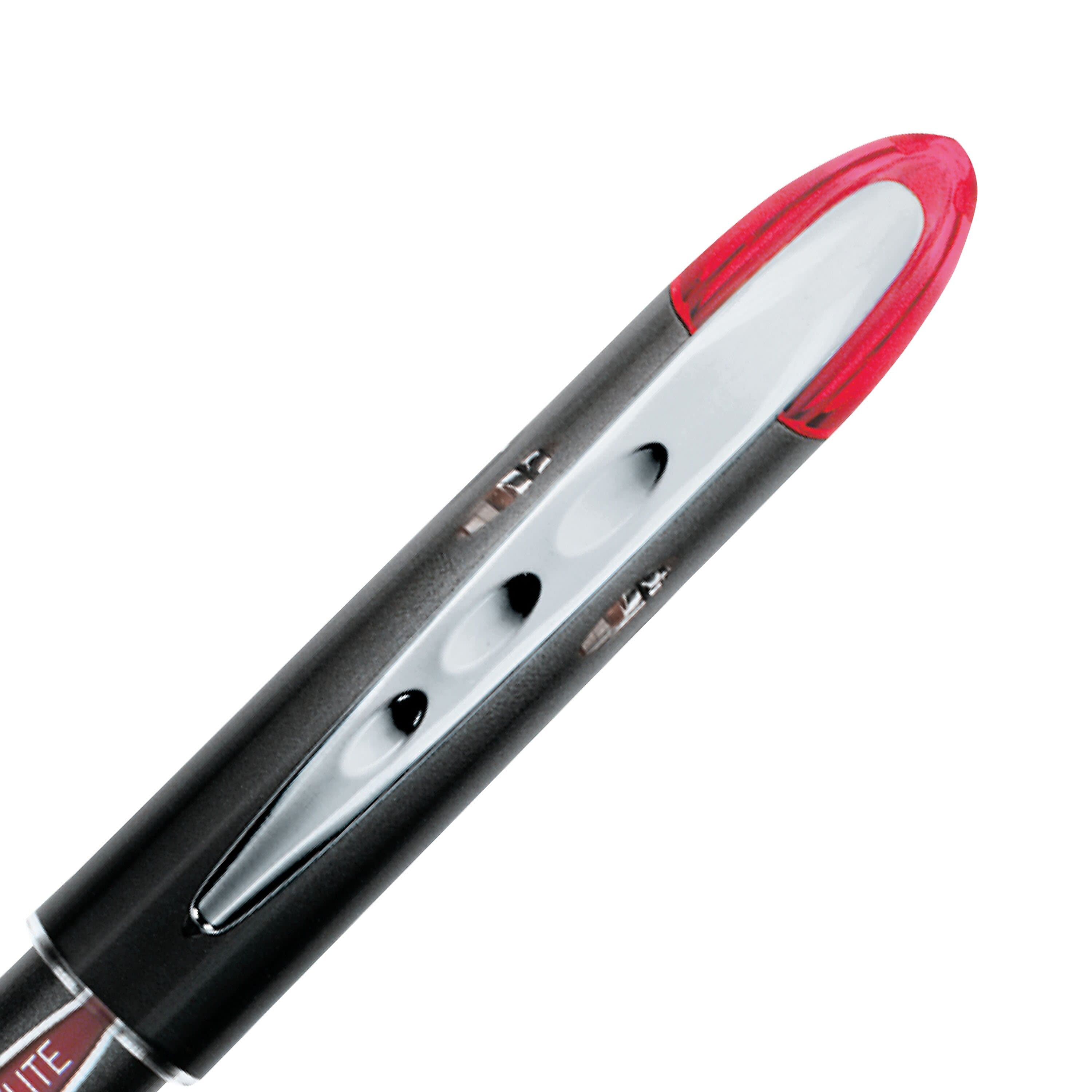 uniball Vision Elite Rollerball Pens, Micro Point, 0.5mm, Red Ink, Dozen