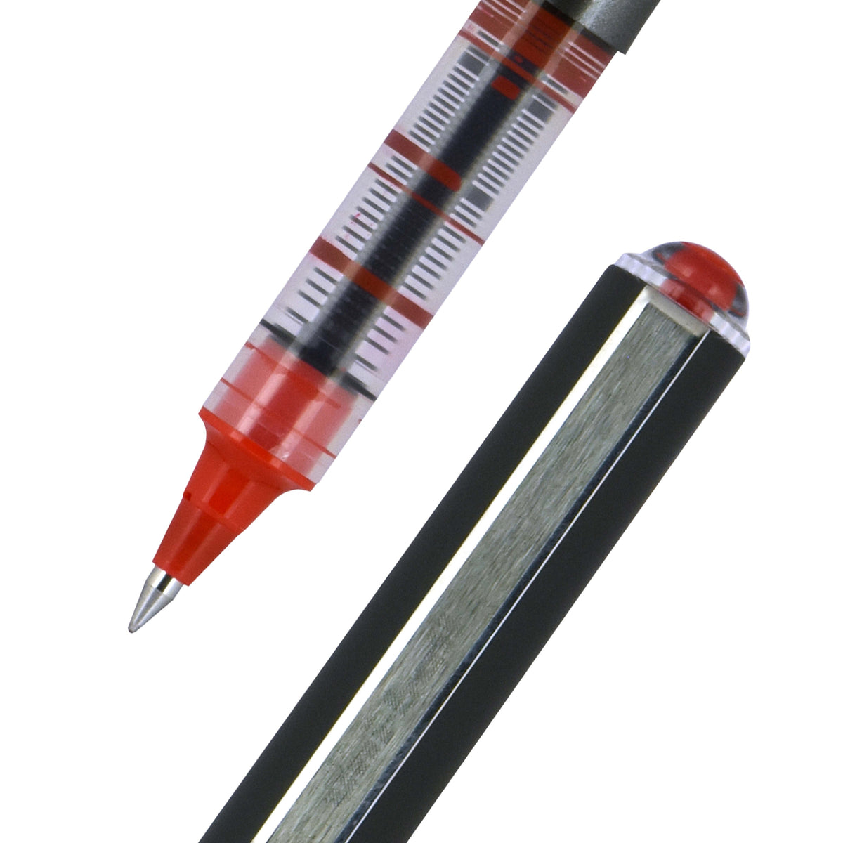 uniball Vision Rollerball Pen, Micro Point, 0.5mm, Red Ink, 12/Pack