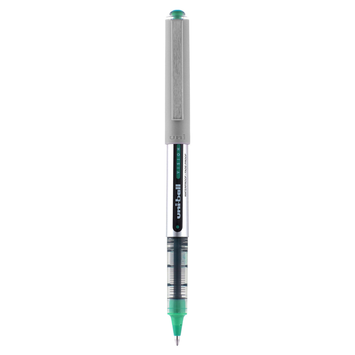 uniball Vision Rollerball Pens, Fine Point, 0.7mm, Green Ink