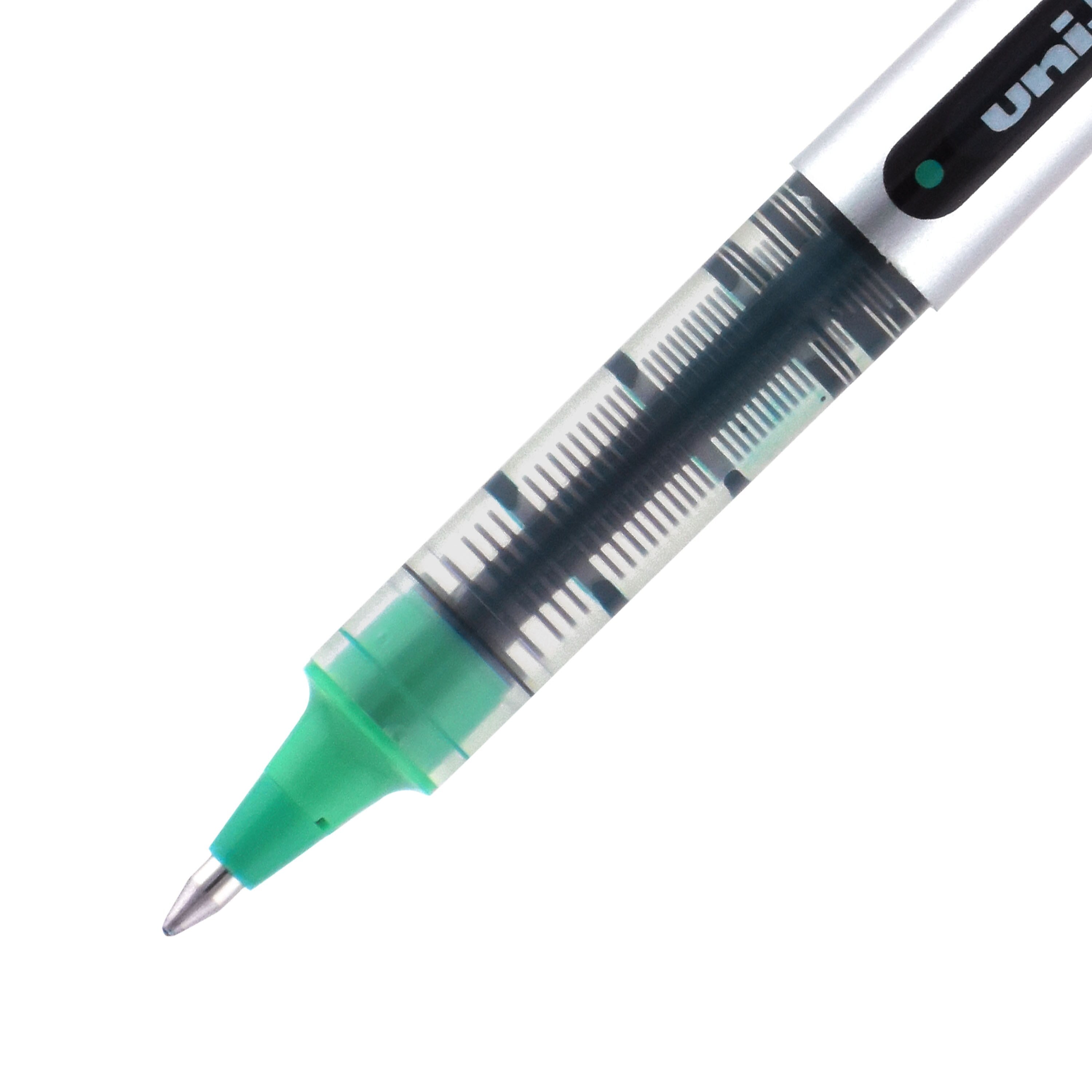 uniball Vision Rollerball Pens, Fine Point, 0.7mm, Green Ink