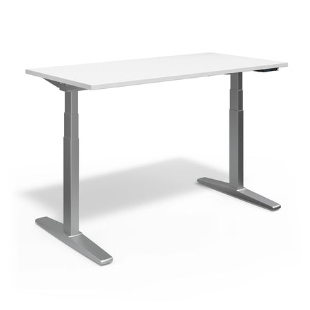 Union & Scale™ 55"W Electric Rectangular Adjustable Standing Desk with Micro Movements, White