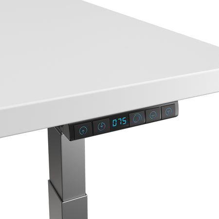 Union & Scale™ 55"W Electric Rectangular Adjustable Standing Desk with Micro Movements, White