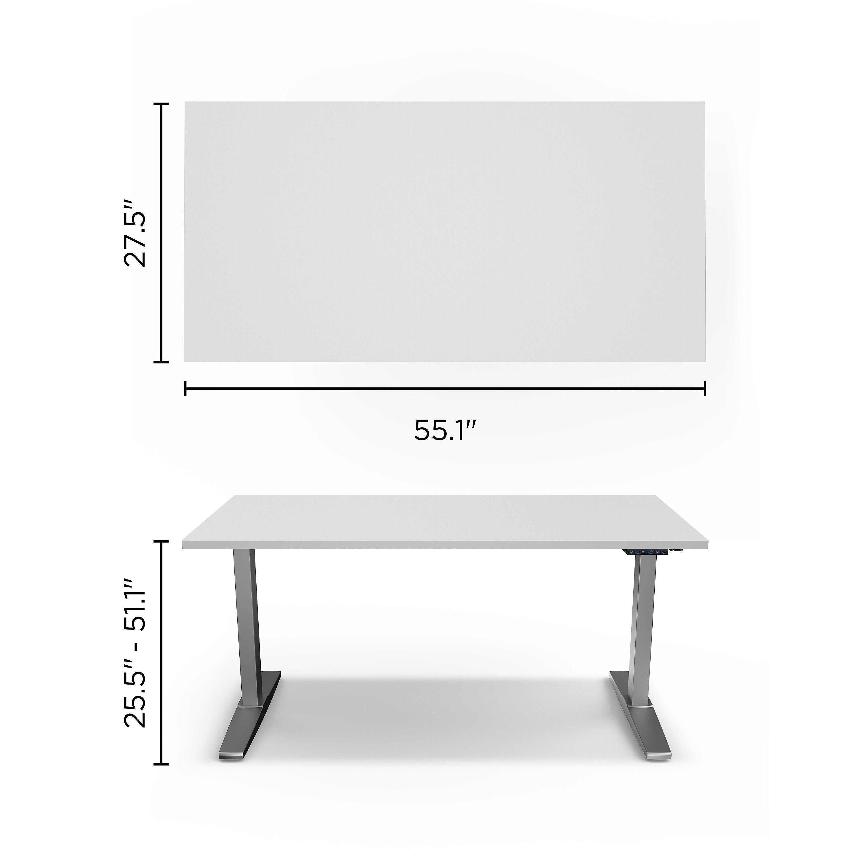 Union & Scale™ 55"W Electric Rectangular Adjustable Standing Desk with Micro Movements, White