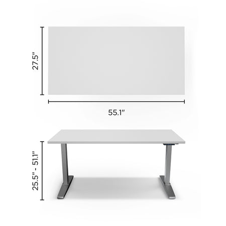 Union & Scale™ 55"W Electric Rectangular Adjustable Standing Desk with Micro Movements, White