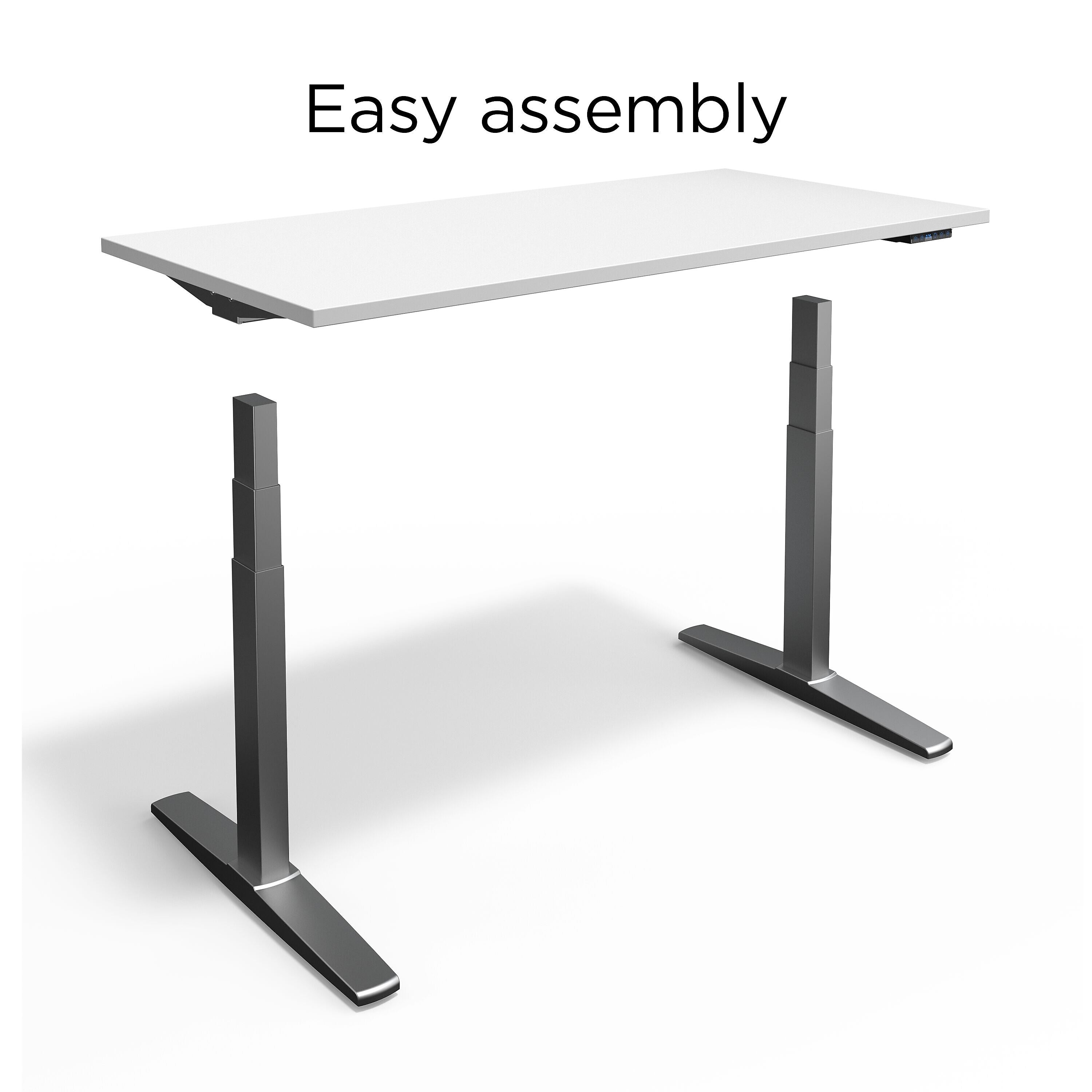 Union & Scale™ 55"W Electric Rectangular Adjustable Standing Desk with Micro Movements, White