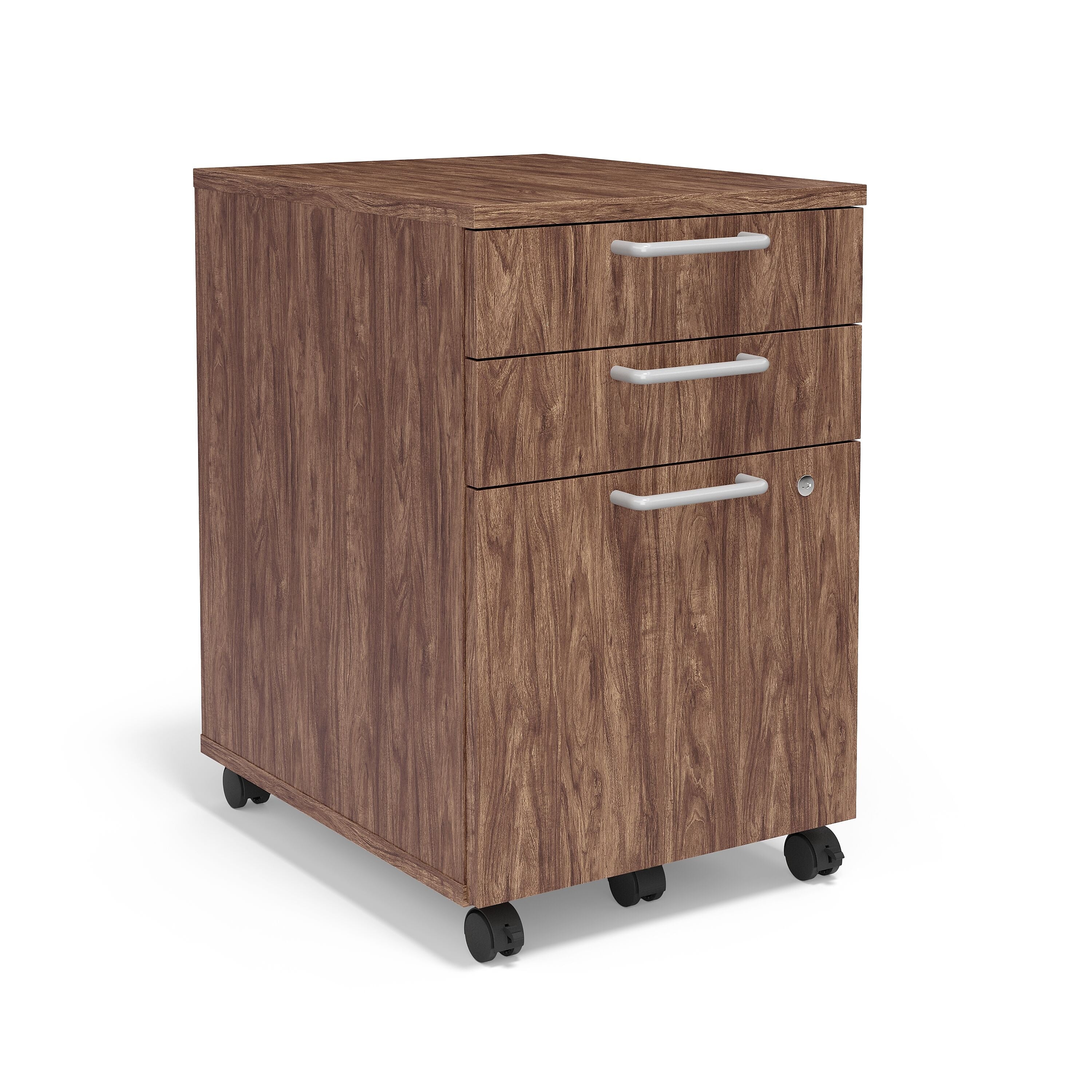 Union & Scale™ Essentials 3-Drawer Vertical File Cabinet, Mobile/Pedestal, Letter/Legal, Espresso, 21"