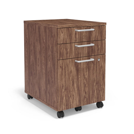 Union & Scale™ Essentials 3-Drawer Vertical File Cabinet, Mobile/Pedestal, Letter/Legal, Espresso, 21"