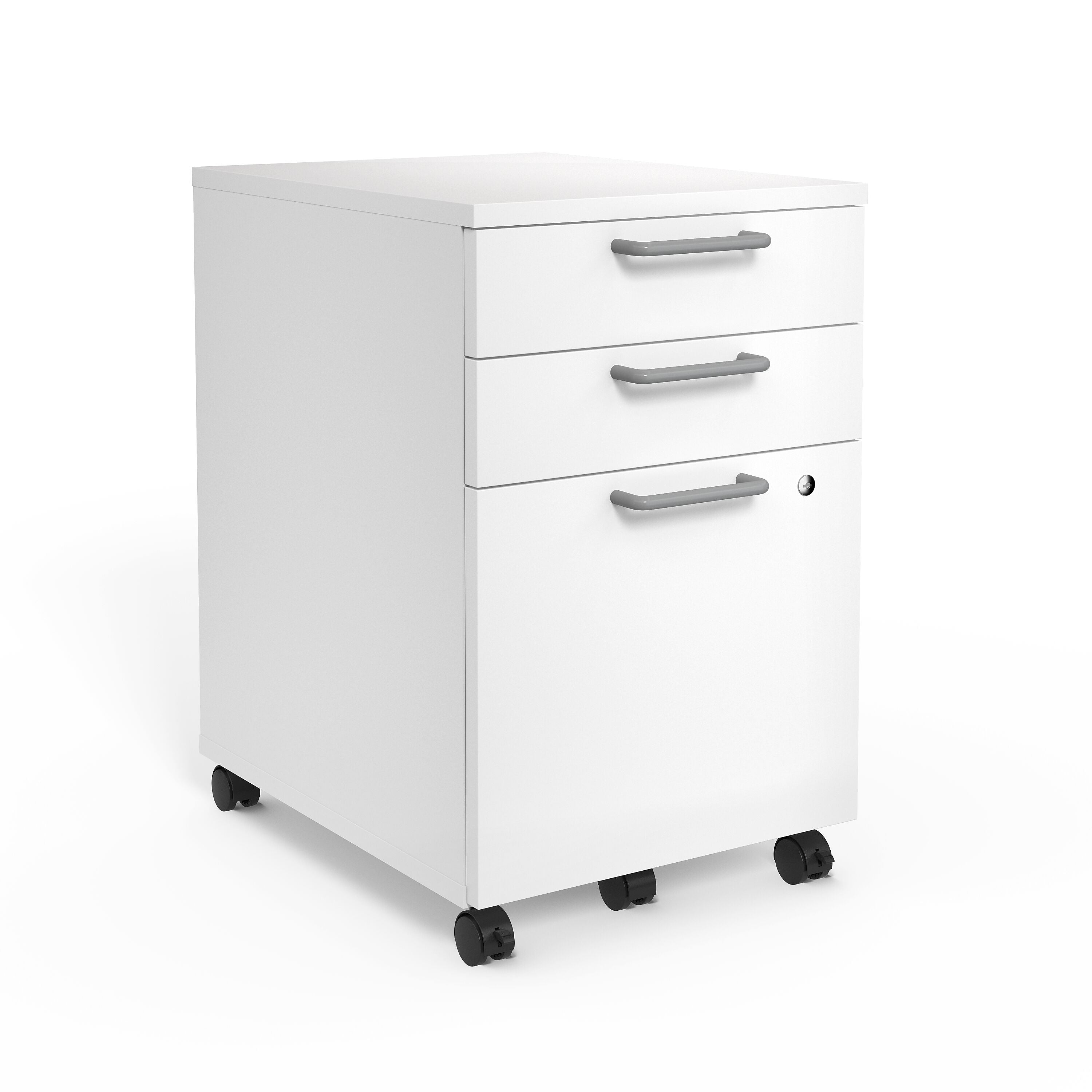 Union & Scale™ Essentials 3-Drawer Vertical File Cabinet, Mobile/Pedestal, Letter/Legal, White, 21