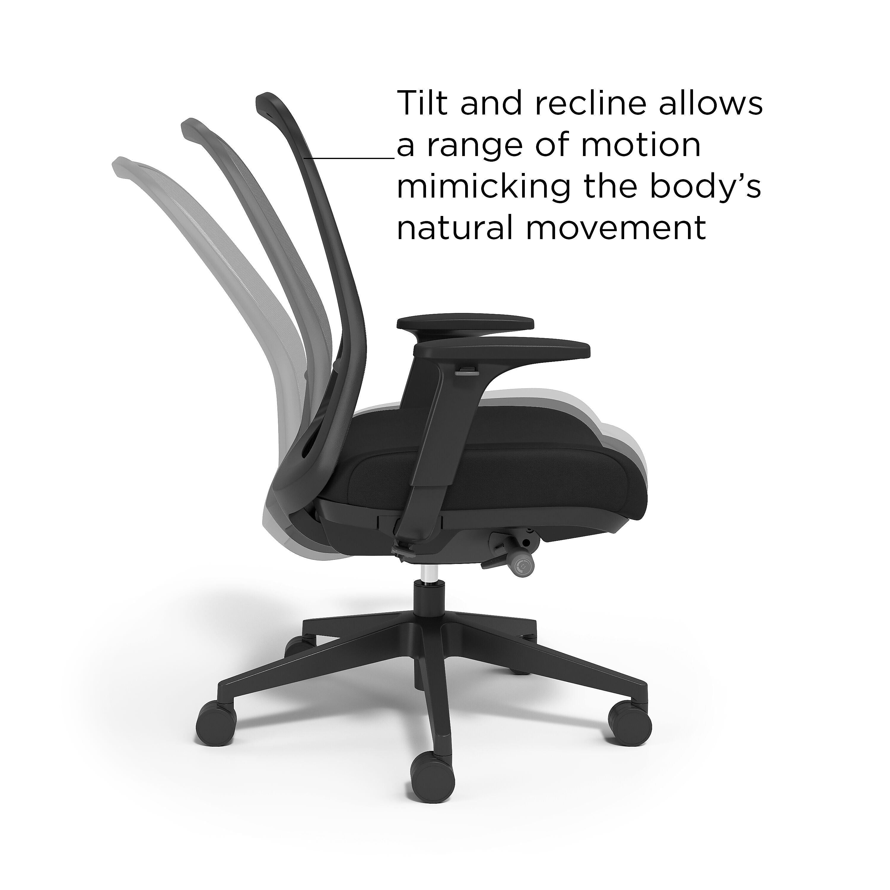 Union & Scale Essentials 5-80M Ergonomic Fabric/Mesh Swivel Task Chair, Black