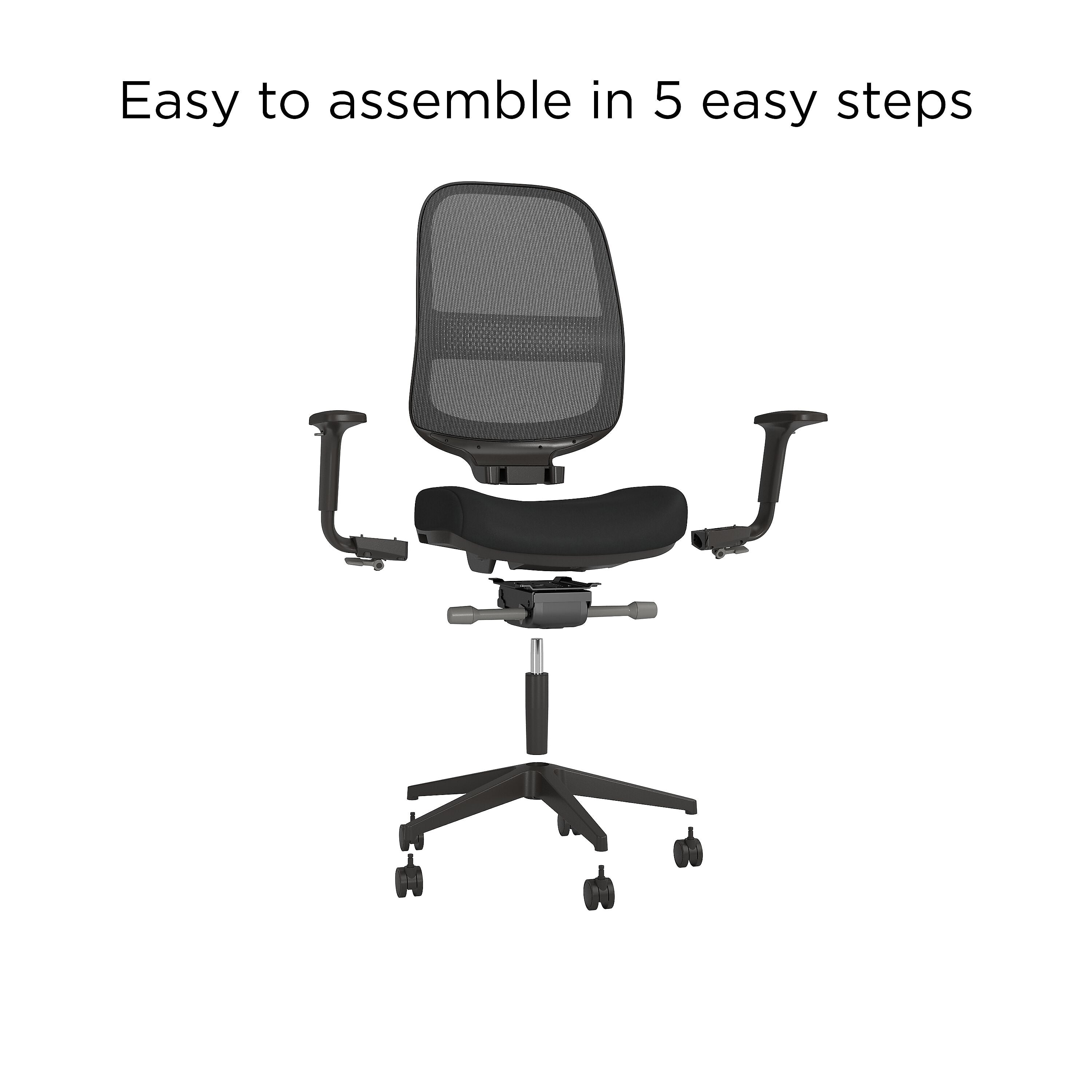Union & Scale Essentials 5-80M Ergonomic Fabric/Mesh Swivel Task Chair, Black