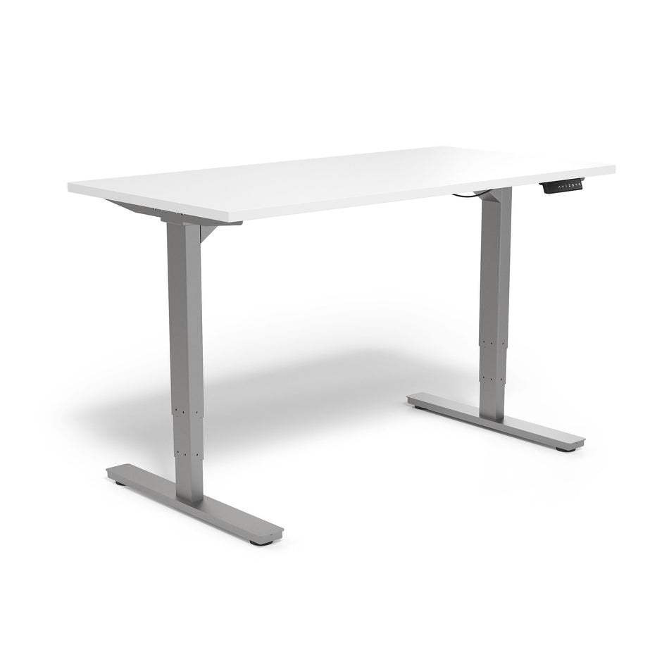 Union & Scale™ Essentials 55"W Electric Rectangular Adjustable Desk, White